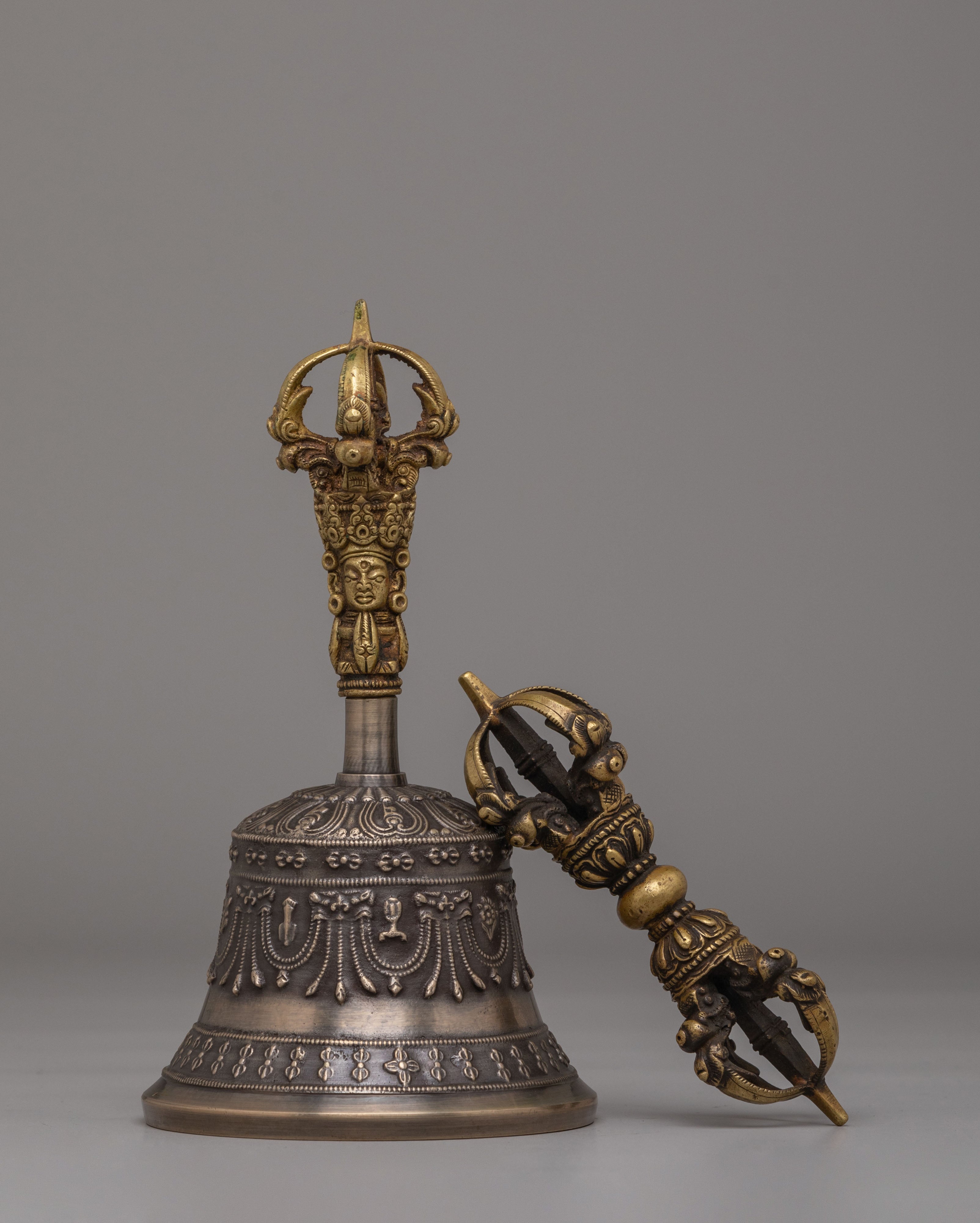 Tibetan Dorje and Bell for Altar Use | Vajra Bell for Buddhist Meditation