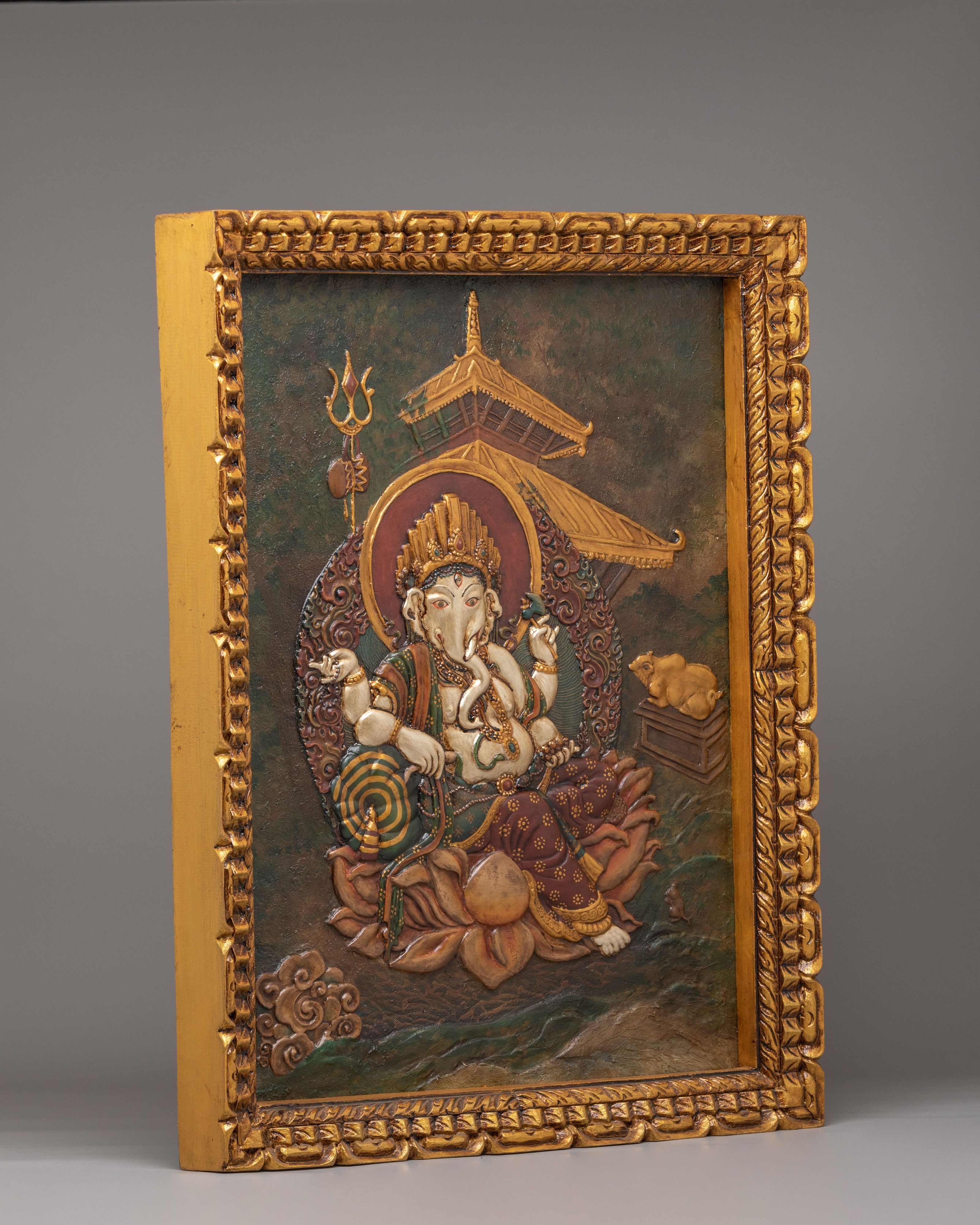 Sacred Ganesha Wall Hanging | Handcrafted Wooden Artwork