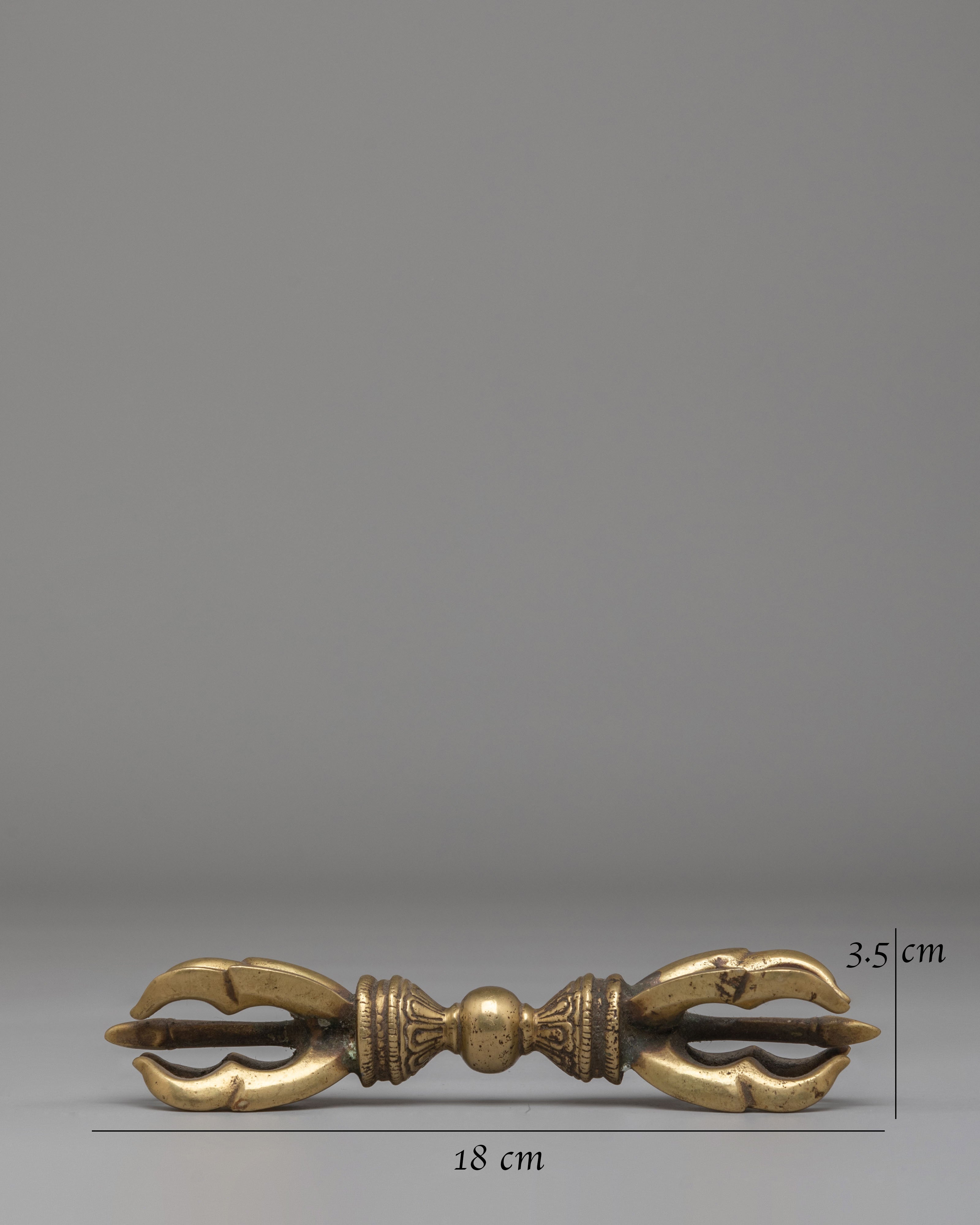 Sacred Tibetan Vajra Ritual Tool | 3-Pronged Open Vajra for Meditation & Rituals
