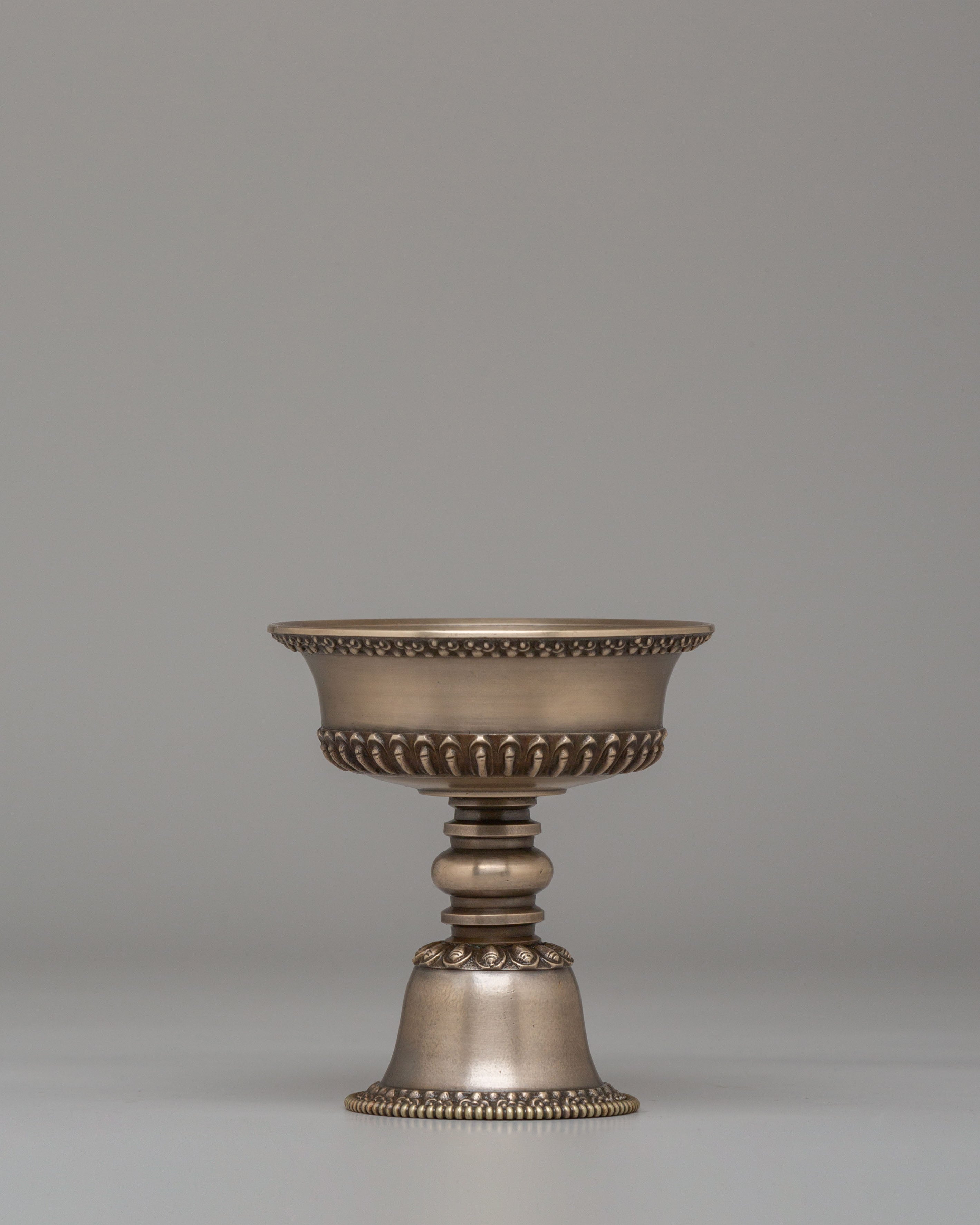 Traditional Ritual Butter Lamp Set | Copper Altar Lamps