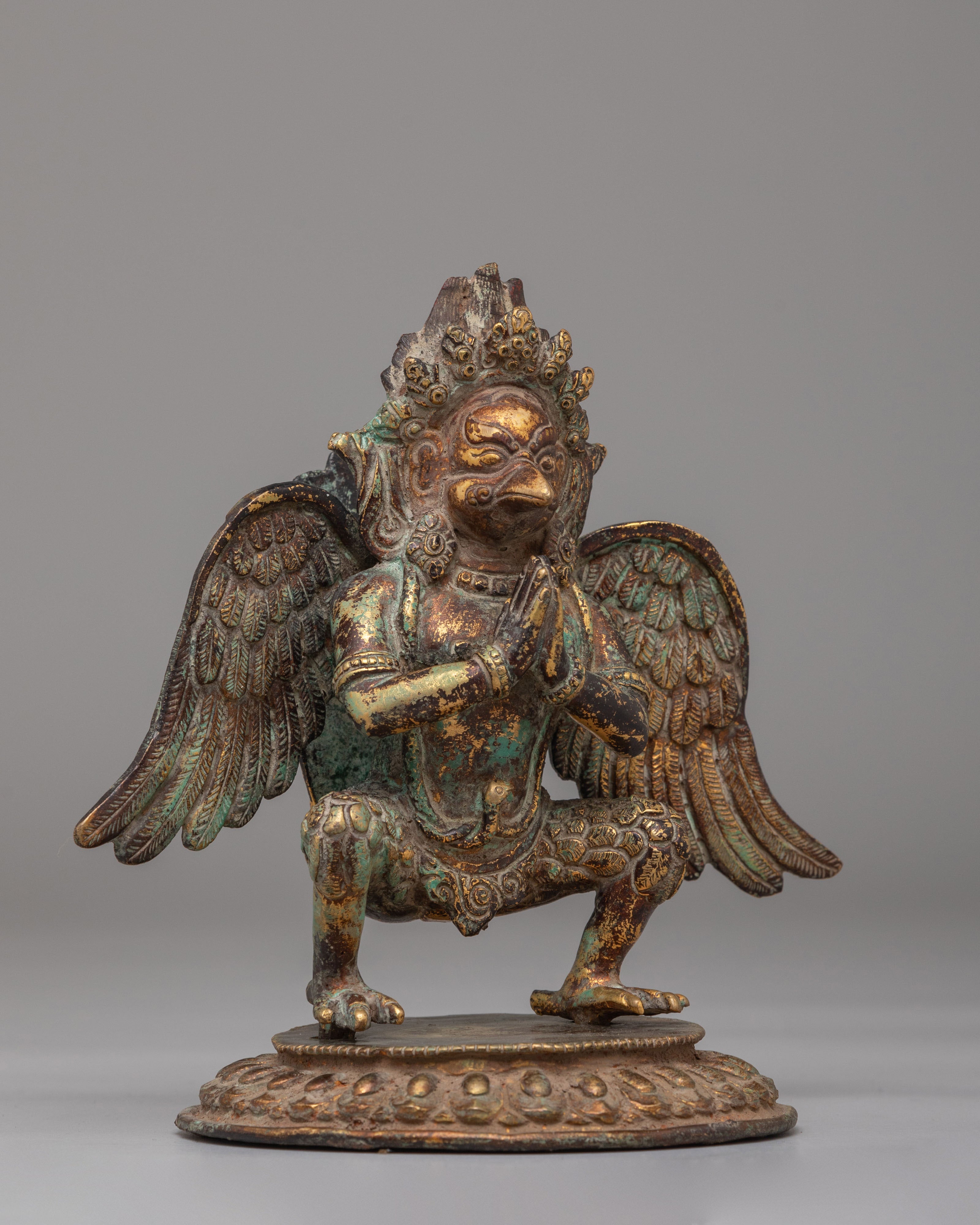 Mythical Garuda Sculpture for Altar | Himalayan Artwork