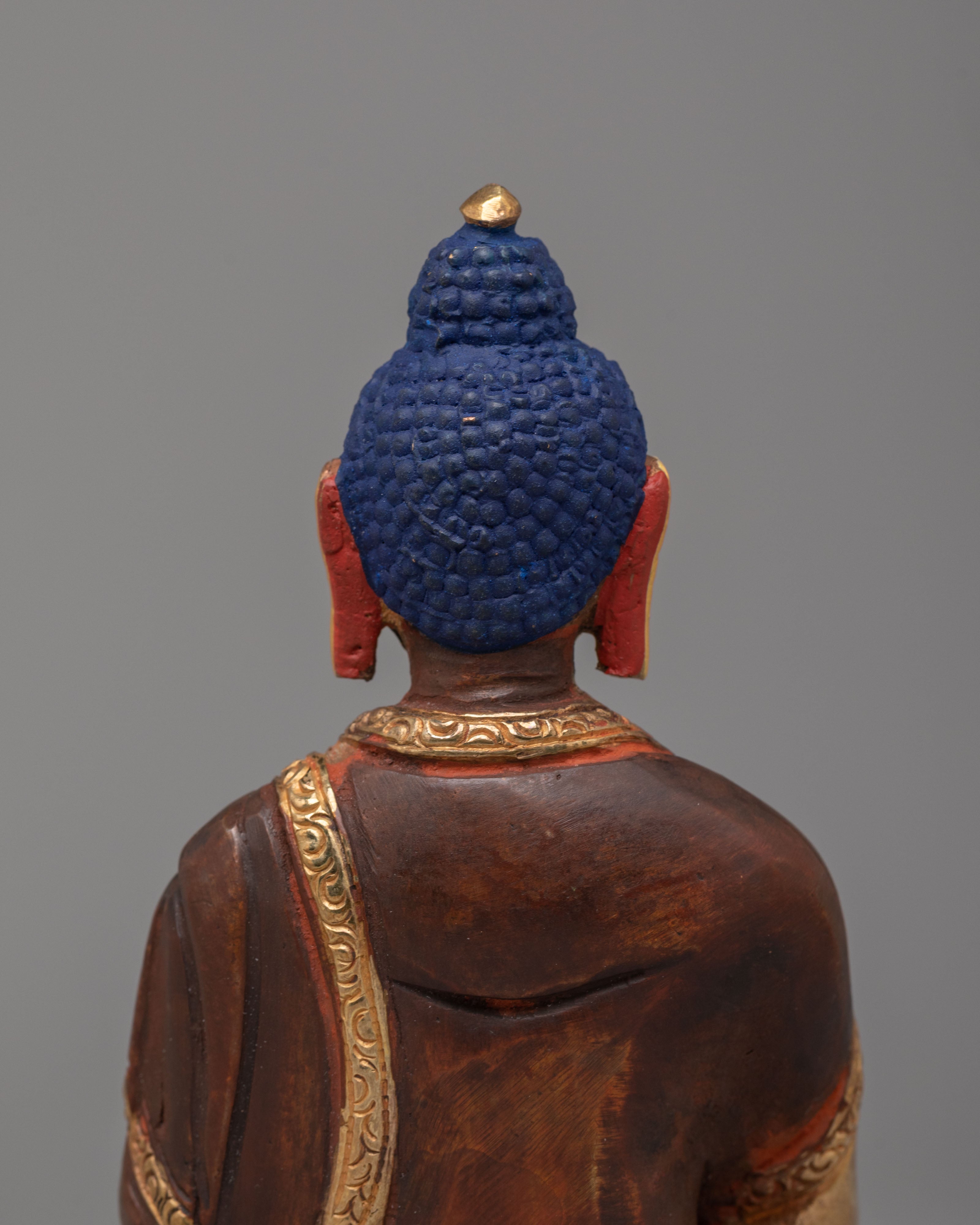 Sacred Tibetan Shakyamuni Buddha Statue | Gold Plated Copper Buddhist Figure