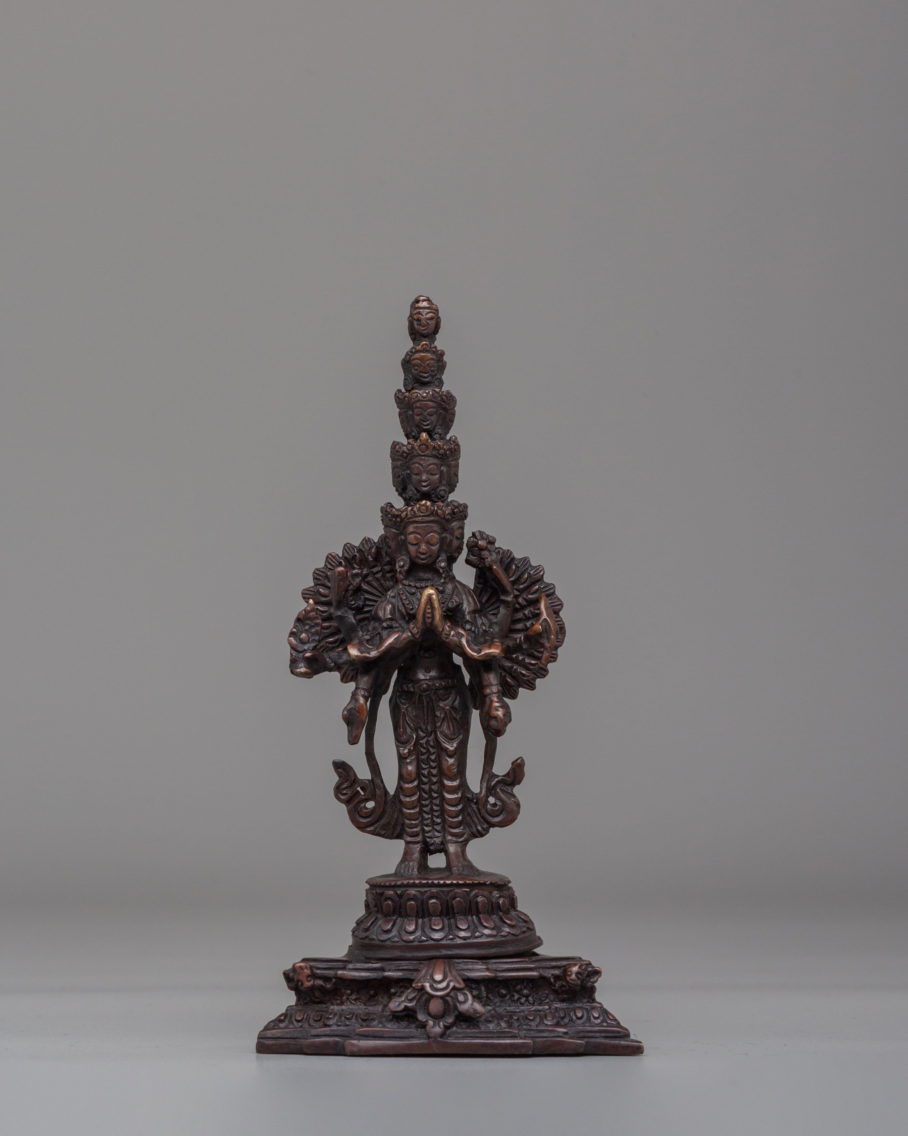 Handmade 1000 Armed Chenrezig Statue | Tibetan Avalokiteshvara Bodhisattva Figurine