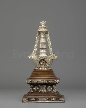 Silver Plated Stupa for Altar