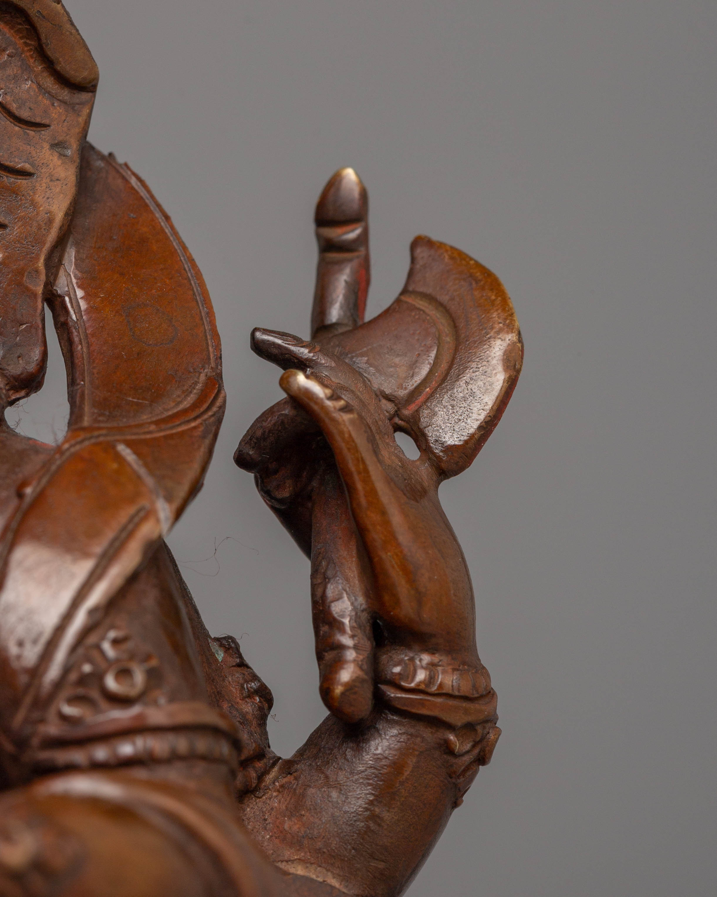 Statue of Hindu Lord Ganesha | Sacred Copper & Acrylic Ganesha Sculpture