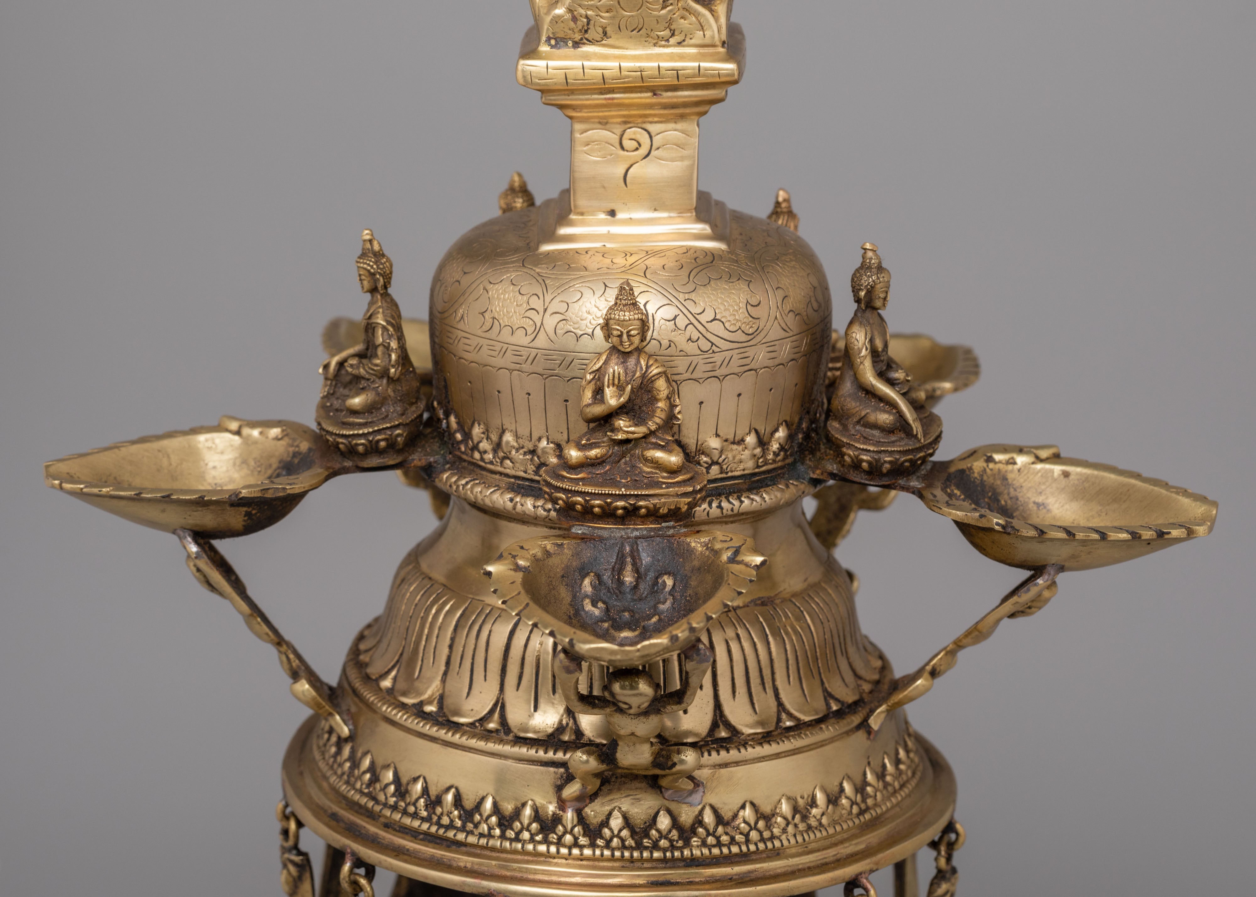 Himalayan Hanging Stupa Dalucha | Five Dhyani Buddhas in Brass