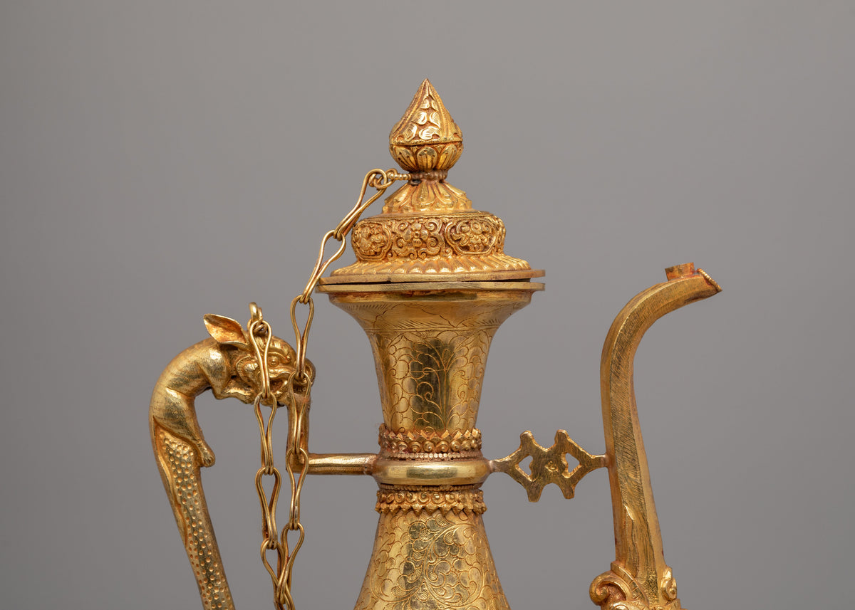 Spiritual Buddhist Bhumba Ewer | Handcrafted Copper Altar Vessel