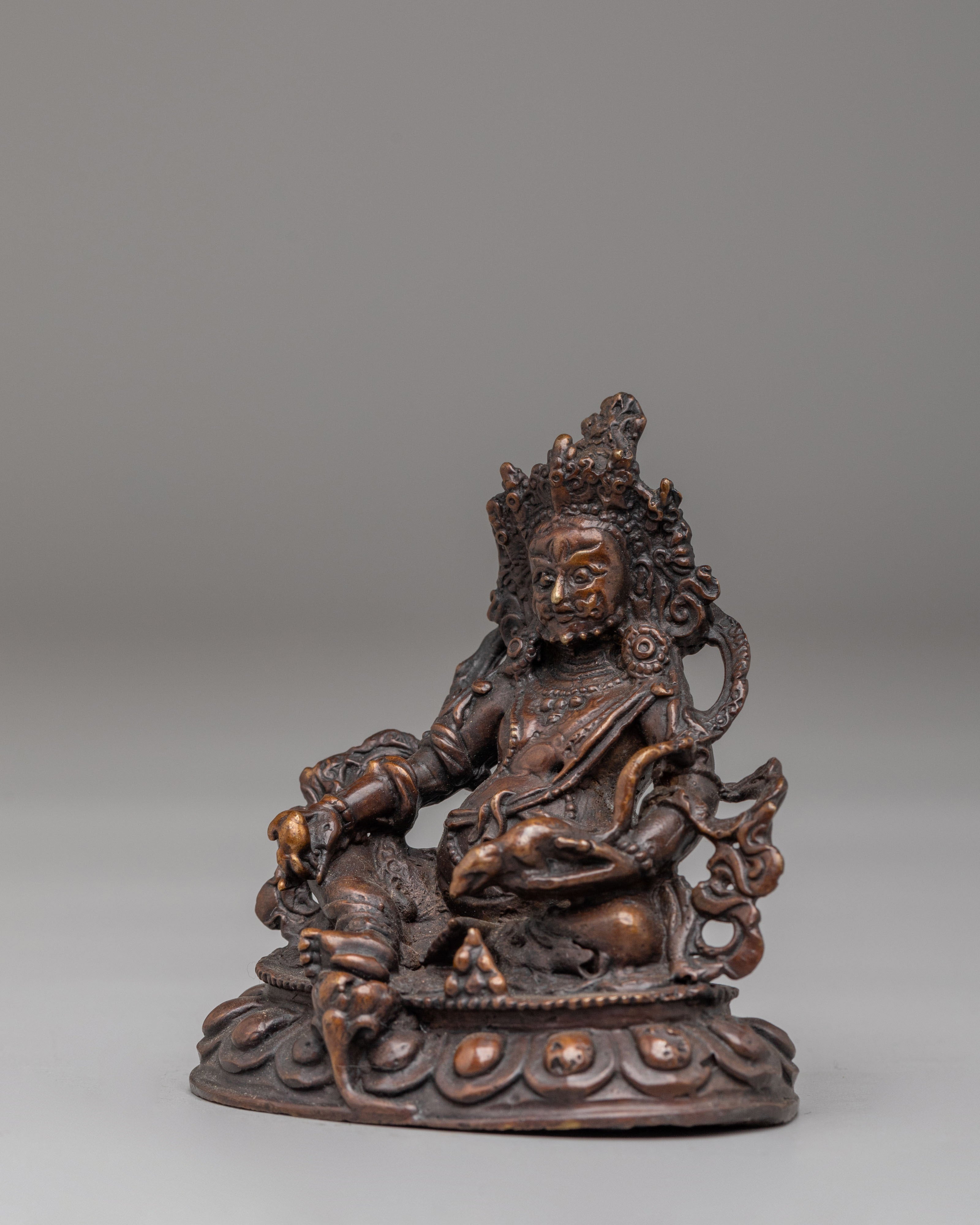 Spiritual Dzambhala Deity Altar Statue | Tibetan Buddhist Wealth God Figurine