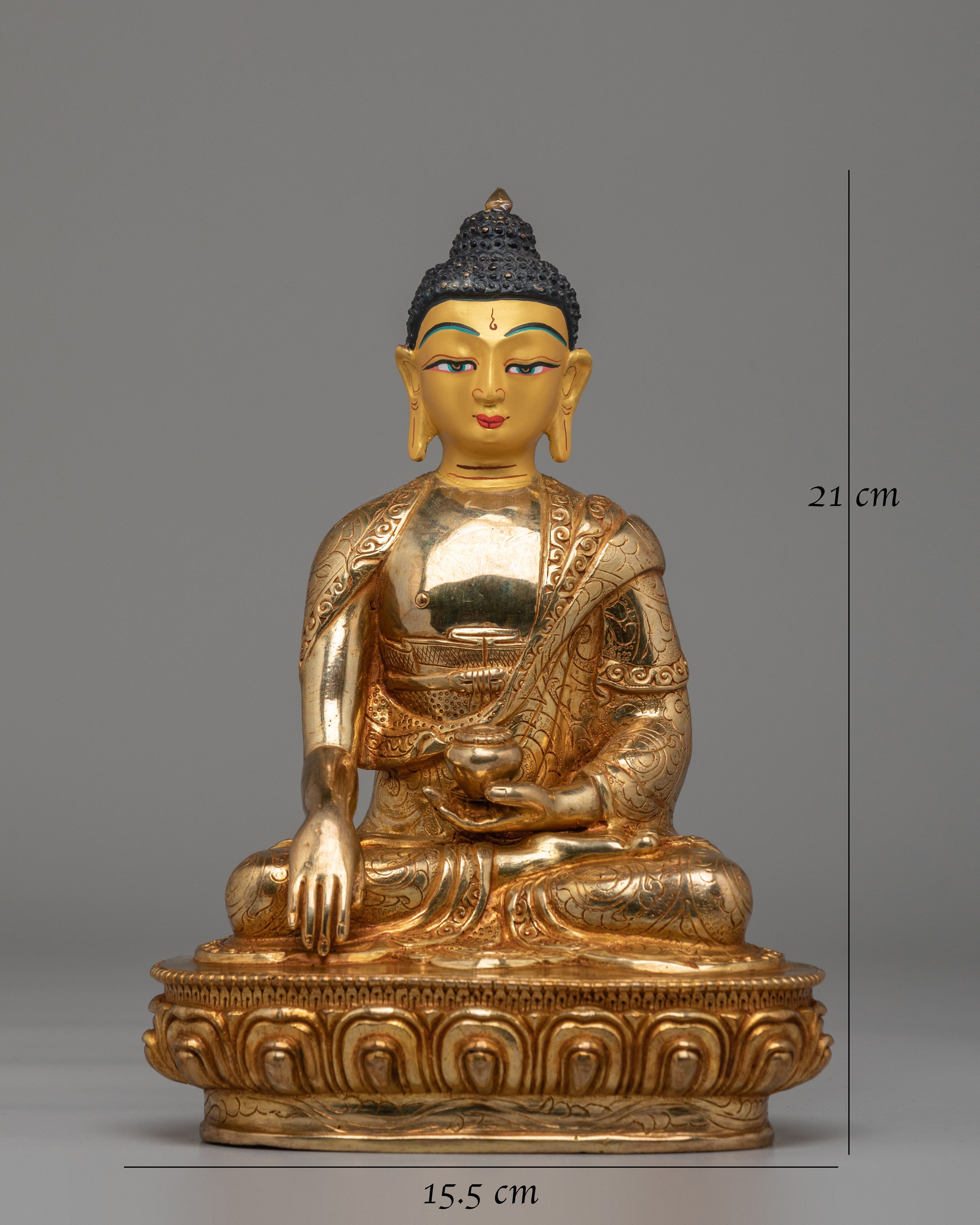 24K Gold Shakyamuni Buddha Statue | Spiritual Home Decor