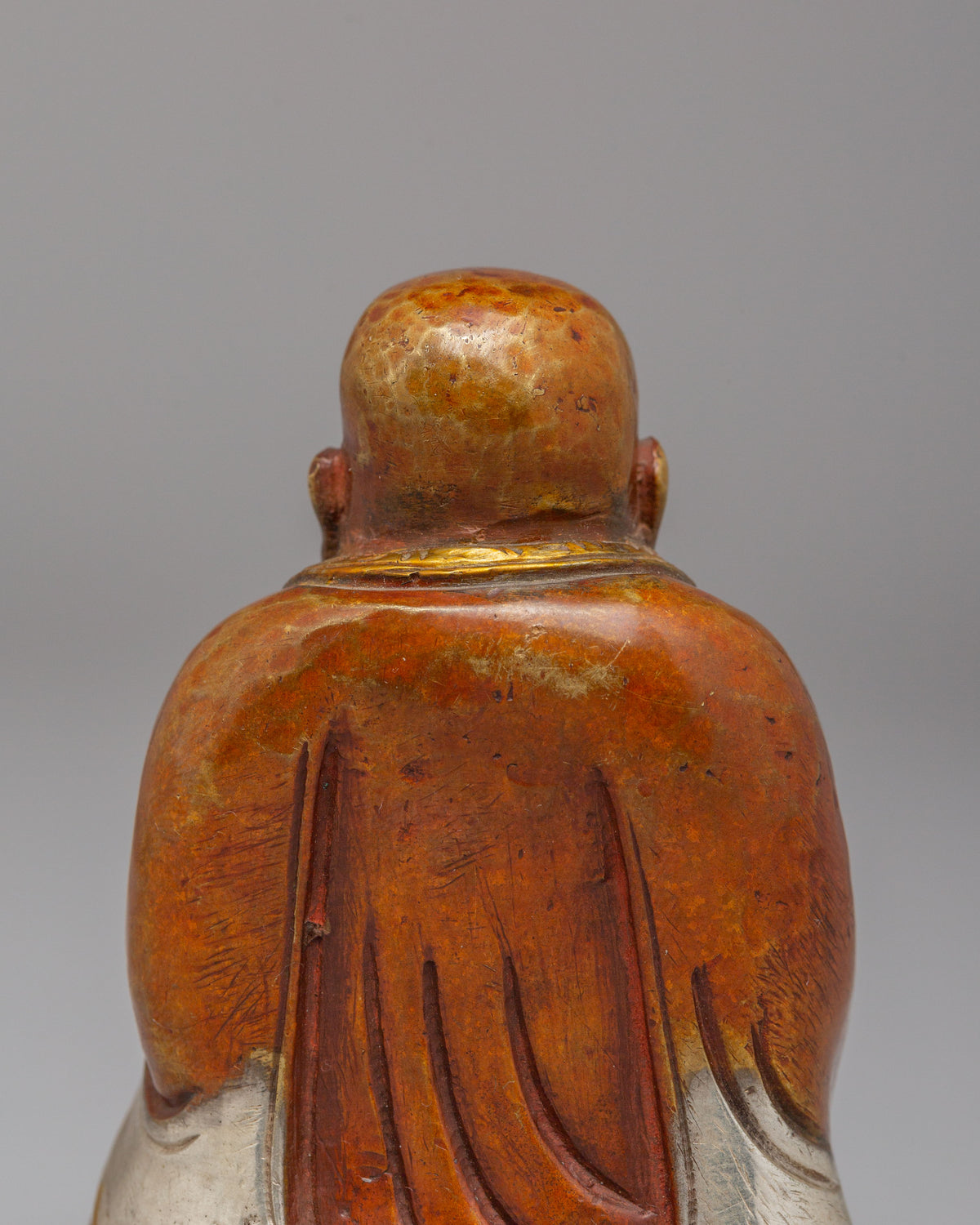 Machine Made Laughing Buddha Statue | Oxidized Copper Buddhist Art