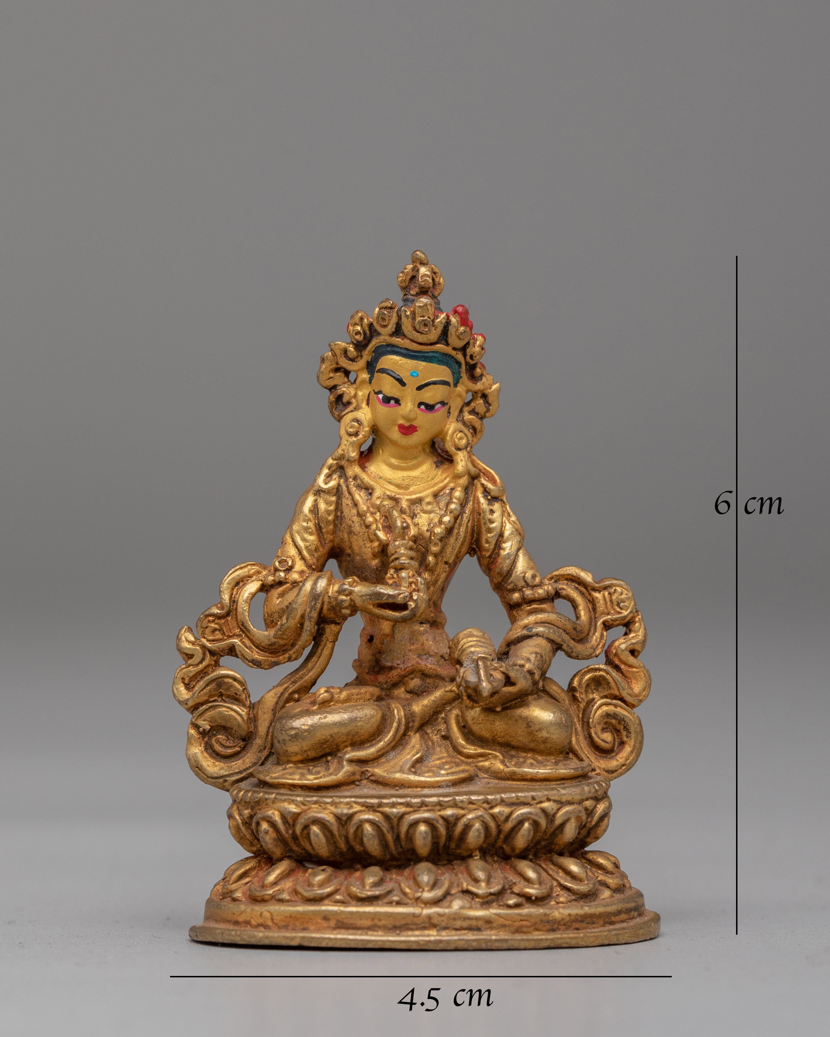Traditional Altar Vajrasattva Statue | 24K Gold Plated Copper Buddhist Deity Figurine