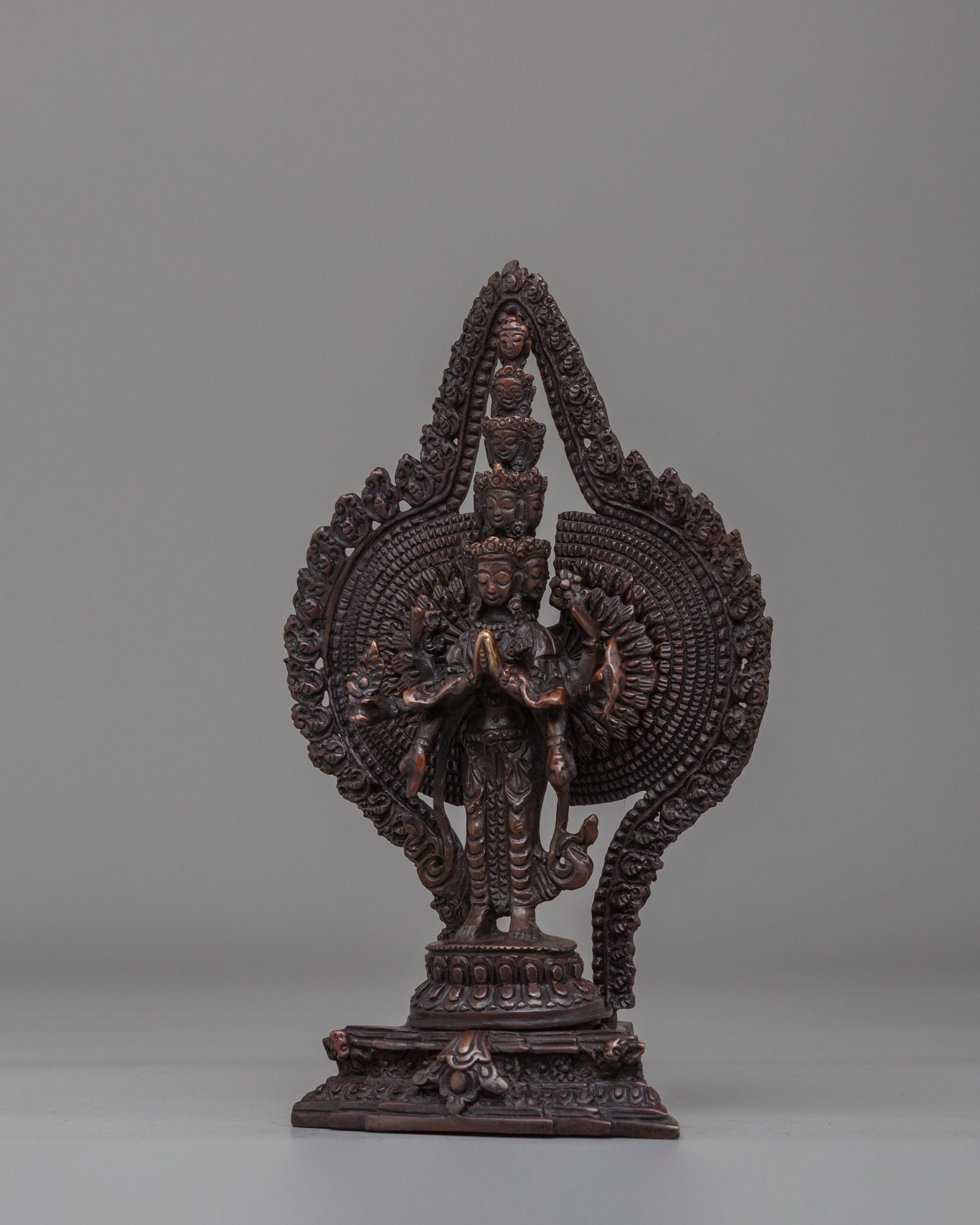 Handmade 1000 Armed Chenrezig Statue | Tibetan Avalokiteshvara Bodhisattva Figurine
