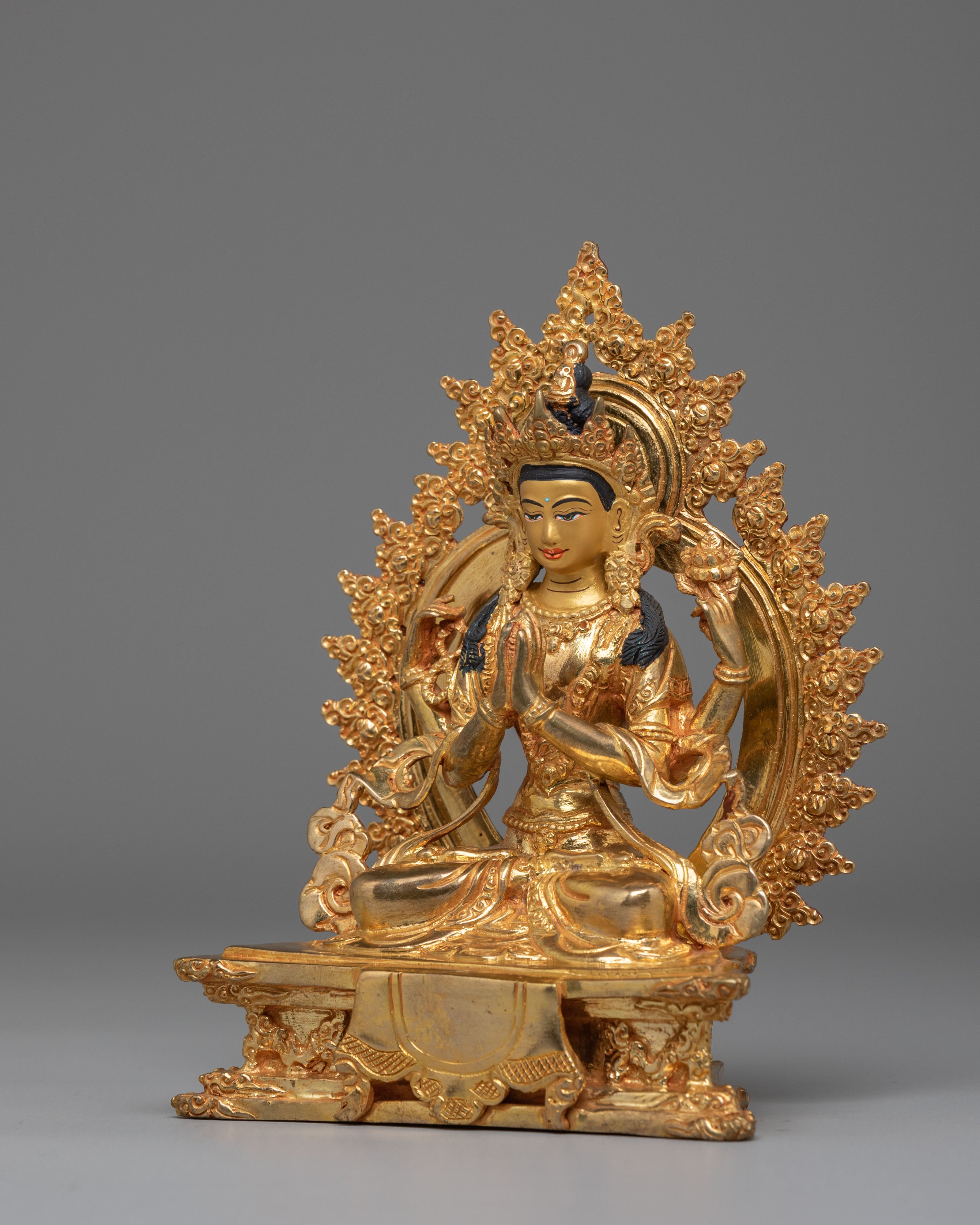 Spiritual Chenrezig on Throne Statue | Symbol of Compassion & Protection