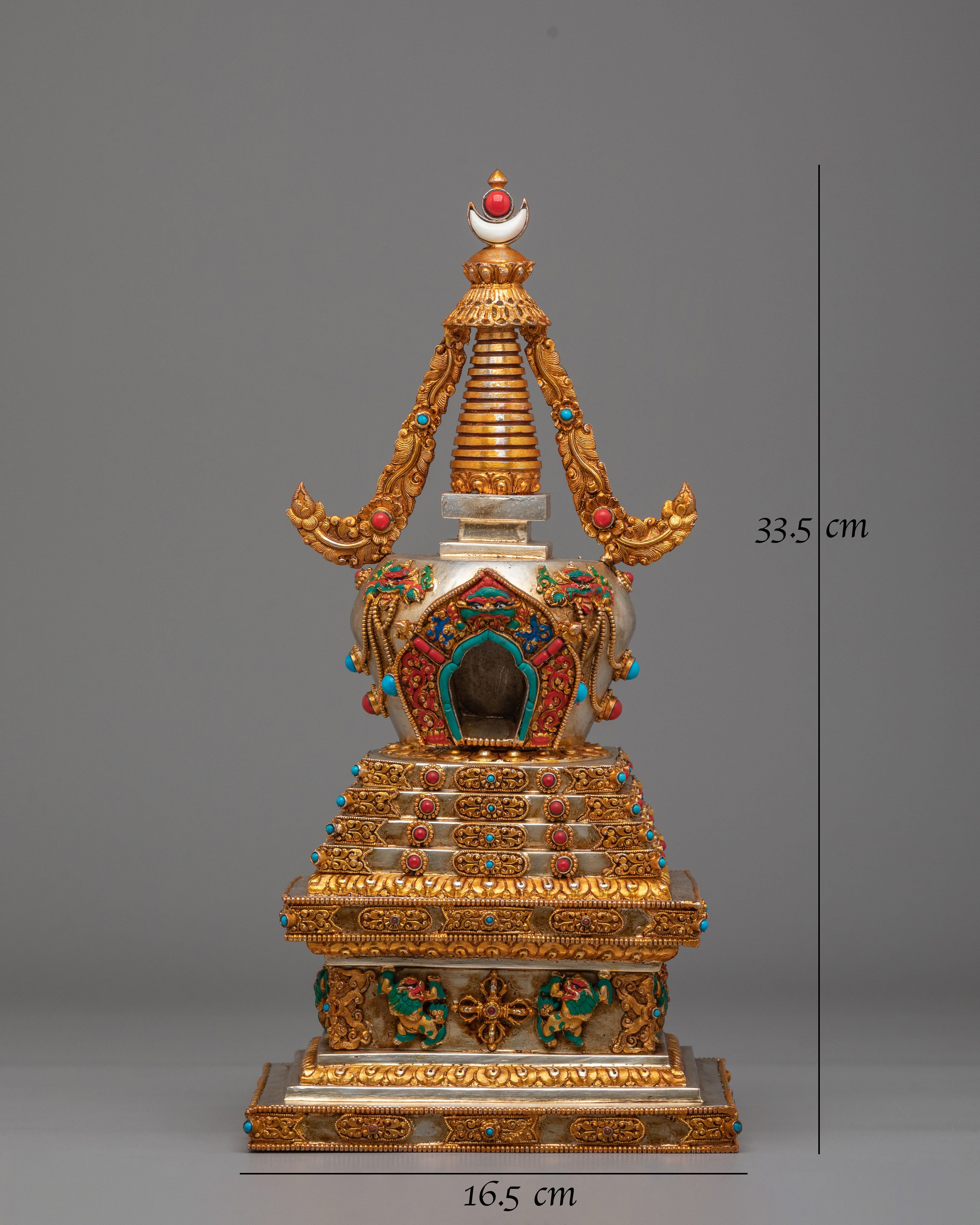 Jangchub Spiritual Stupa | Copper Body with Gold and Silver Plating
