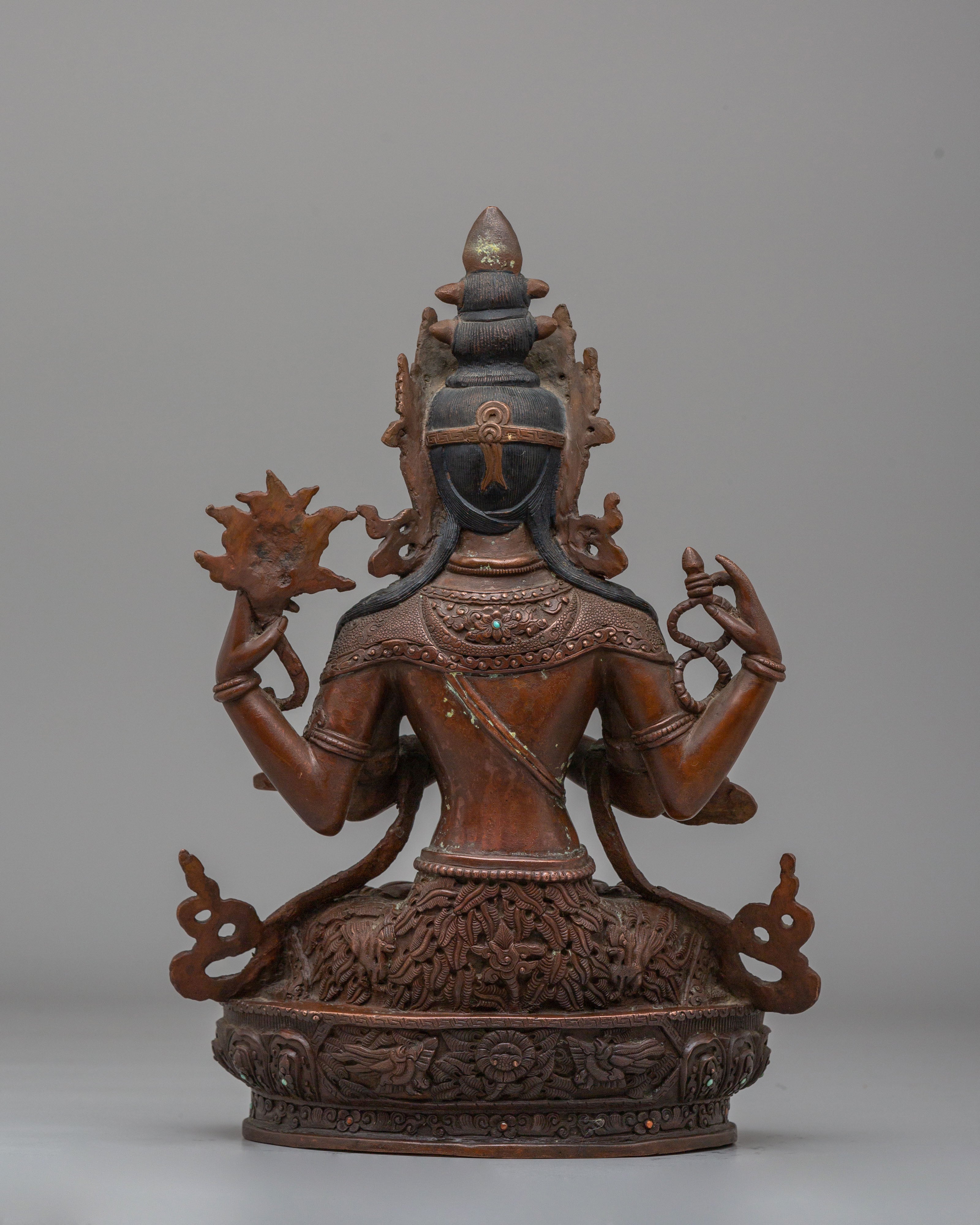 Tibetan Avalokiteshvara Chenrezig Statue | Spiritual Home Decor