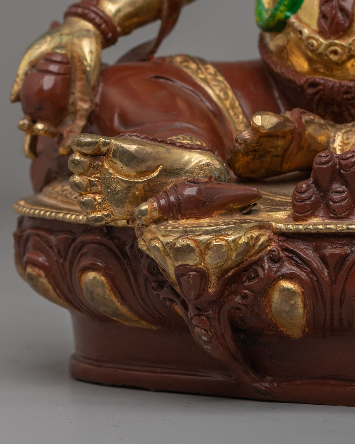 Sacred Dzambhala God of Wealth Statue | Tibetan Prosperity Idol for Altar