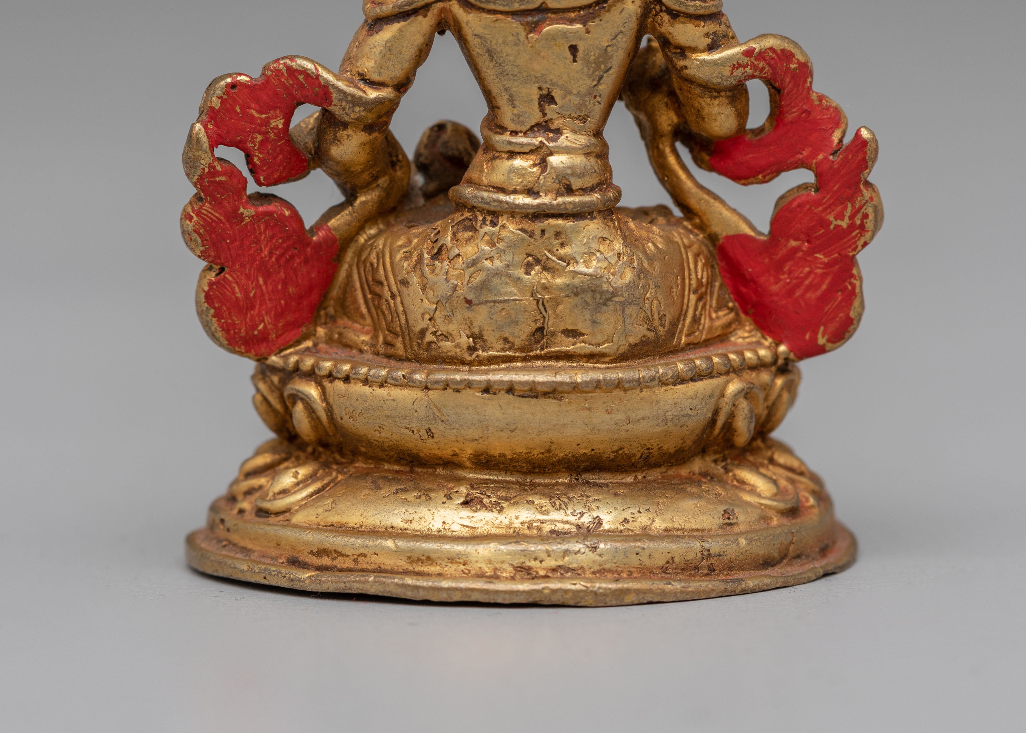 Traditional Altar Vajrasattva Statue | 24K Gold Plated Copper Buddhist Deity Figurine