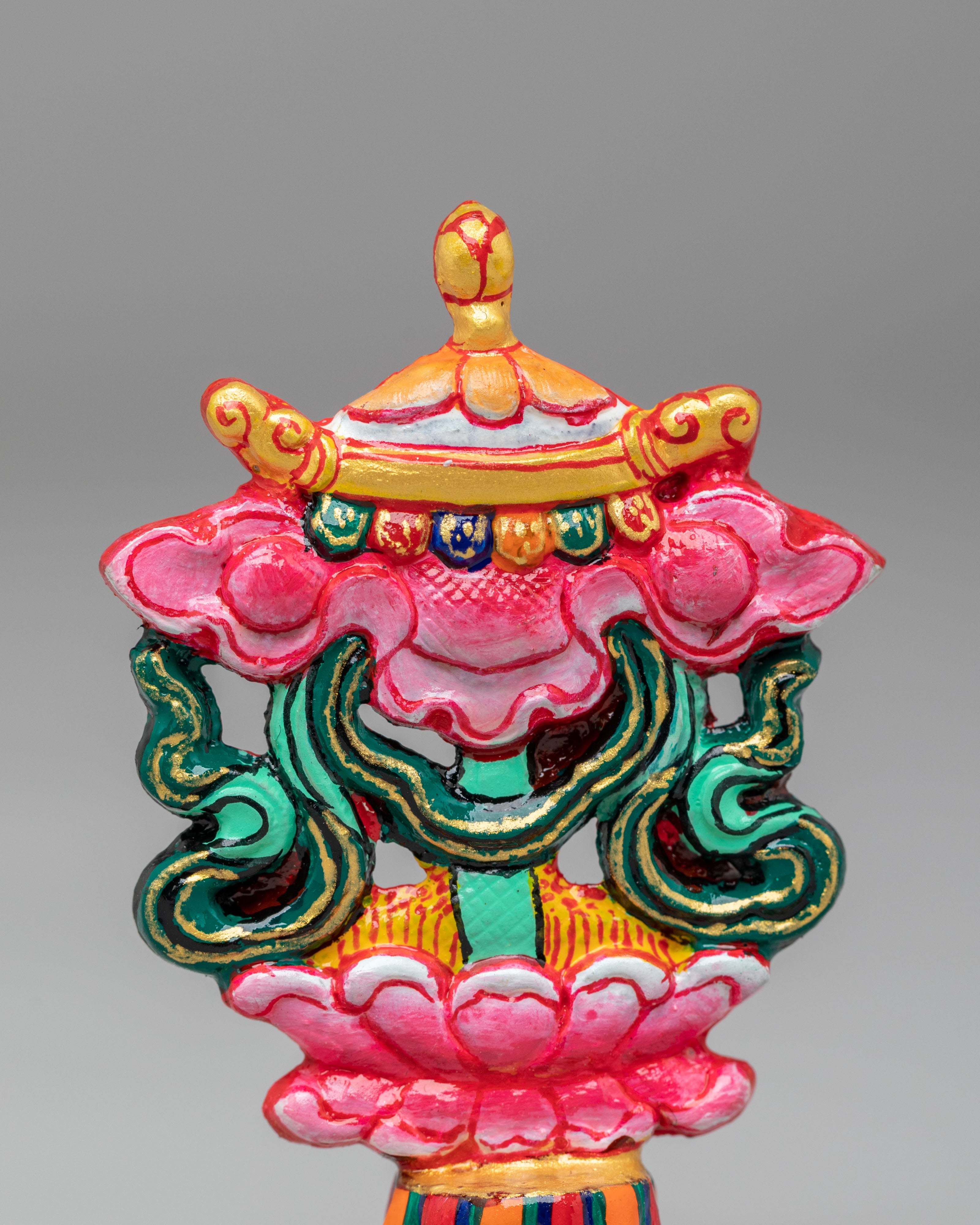 Ceremonial 8 Auspicious Symbols Sculpture | Gold & Acrylic Color