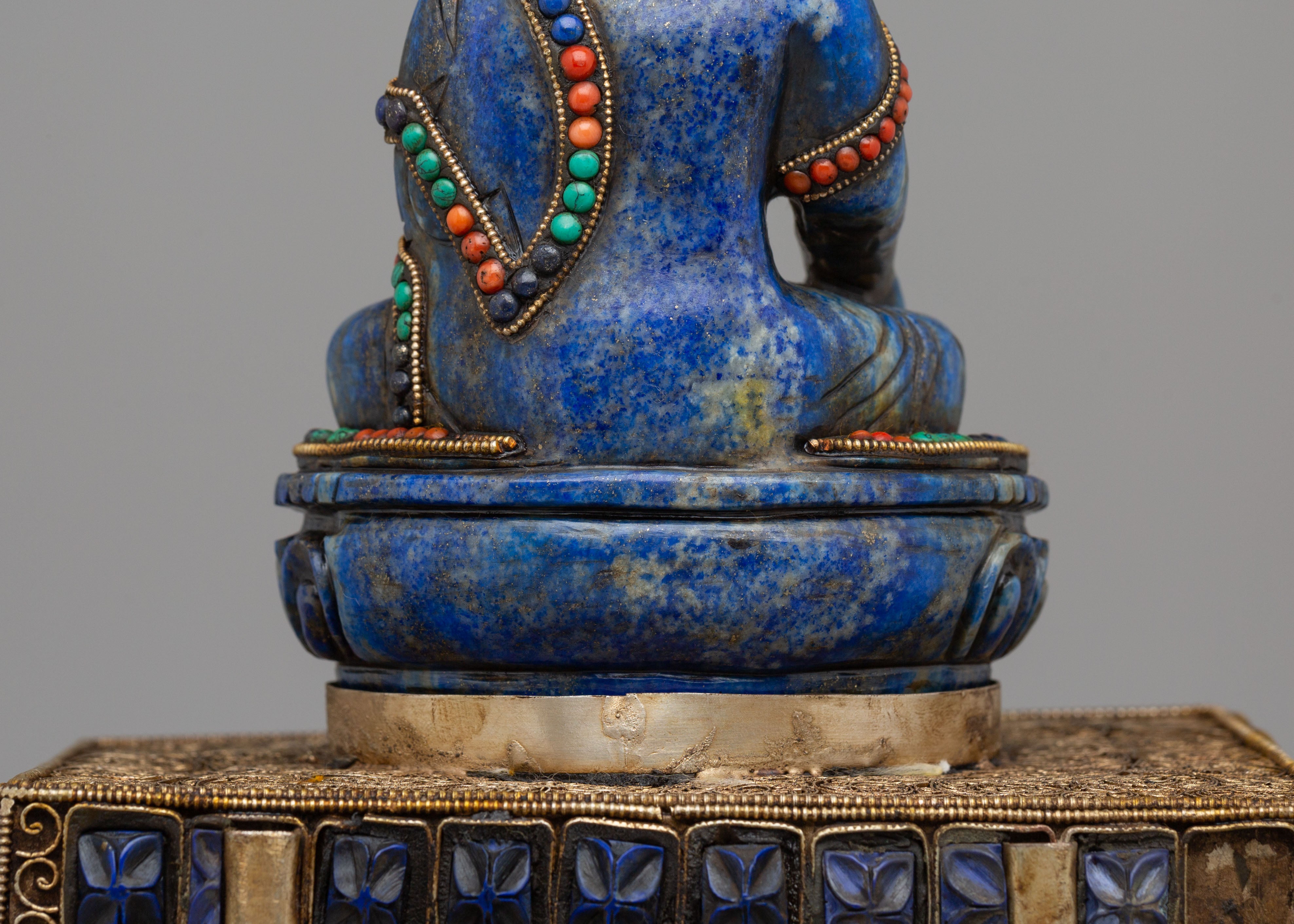 Shakyamuni Buddha on Throne Sculpture | Sacred Tibetan Artwork