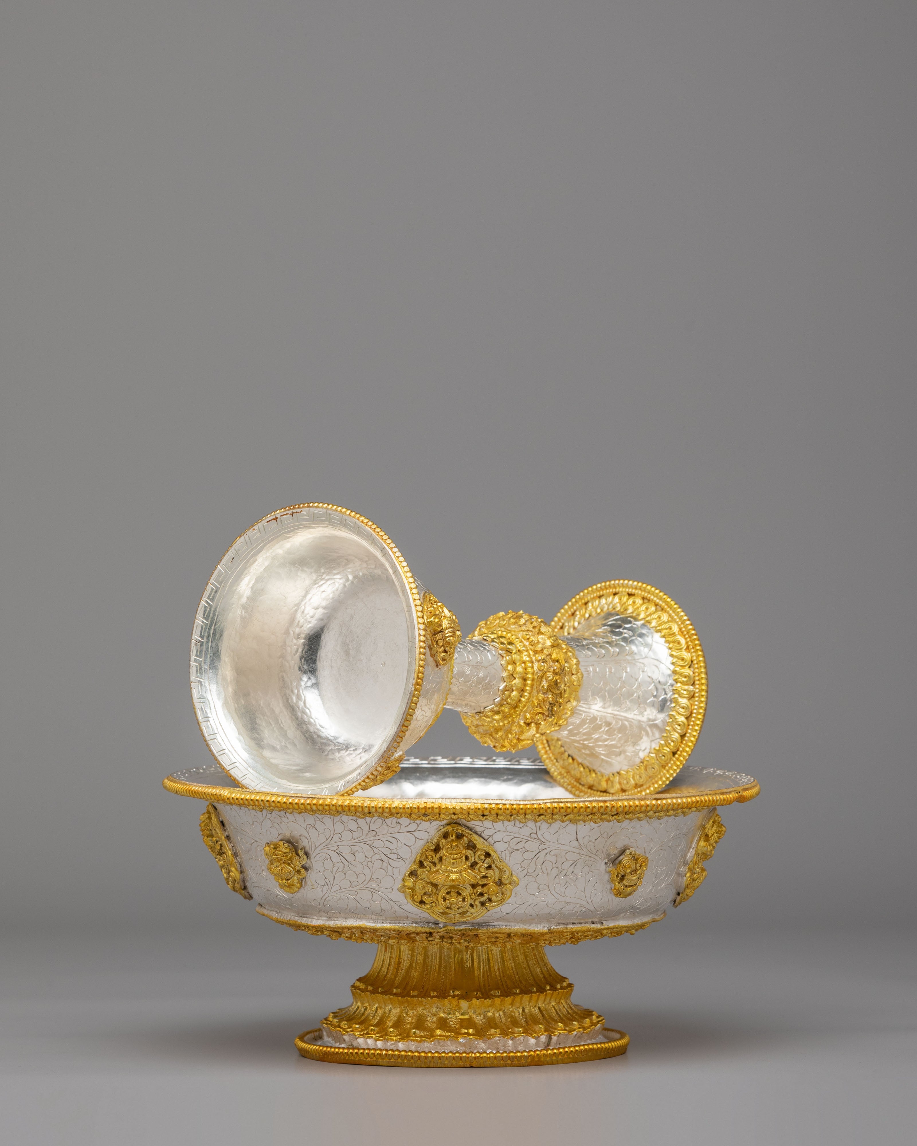 Handmade Serkyem Offering Set | Buddhist Ritual Vessels for Altar and Meditation