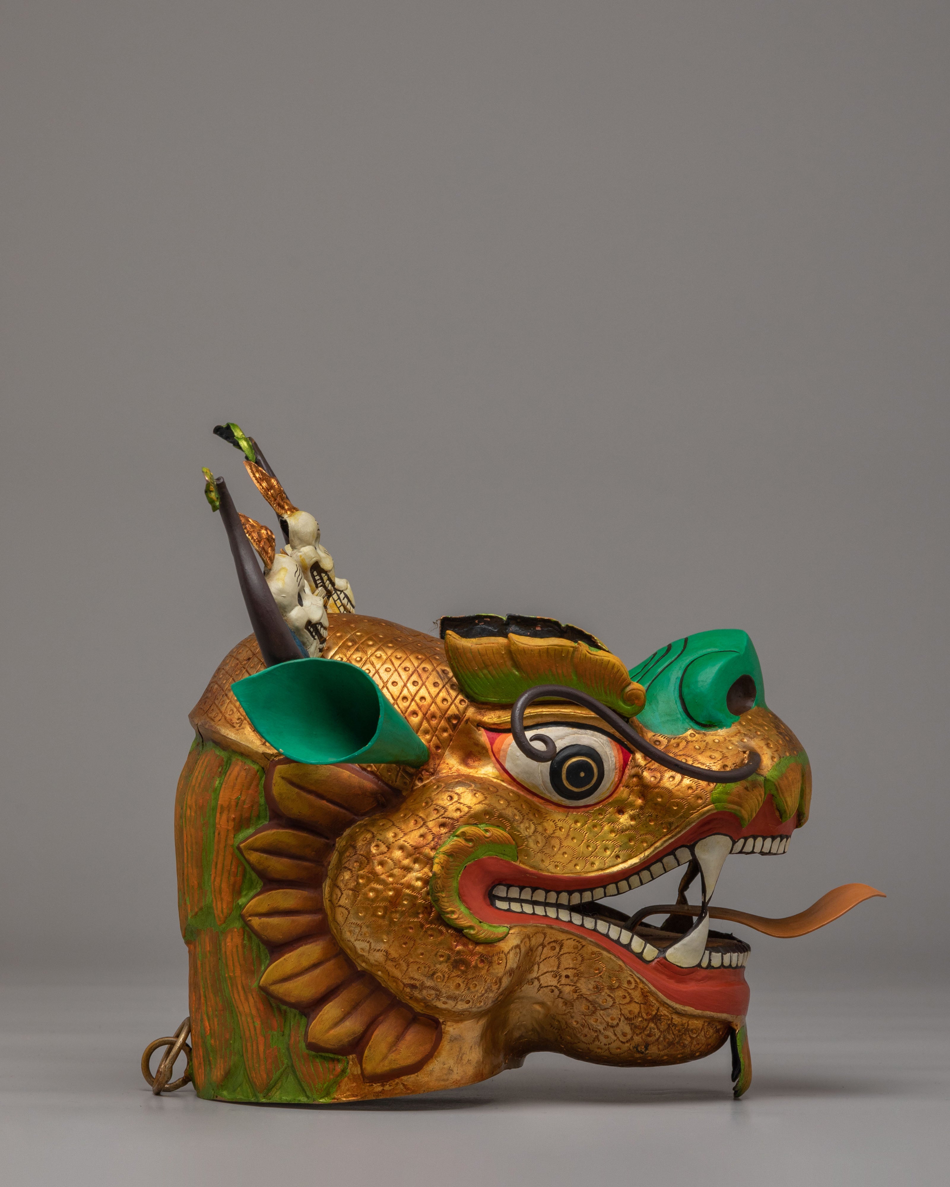 Dragon Head Set for Decor | Handcrafted Copper & Acrylic Color Art