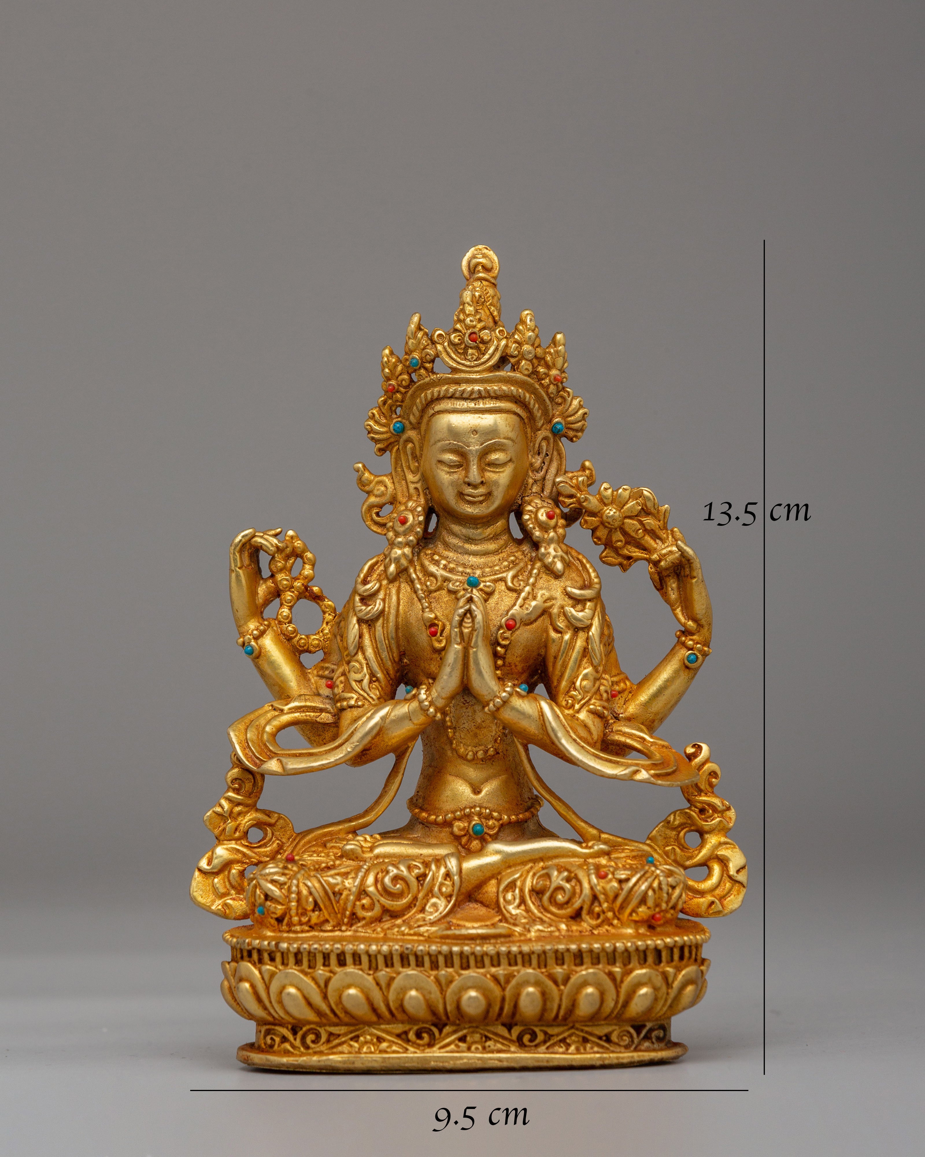 Avalokiteshvara Compassion Deity Statue | Tibetan Chenrezig Statue