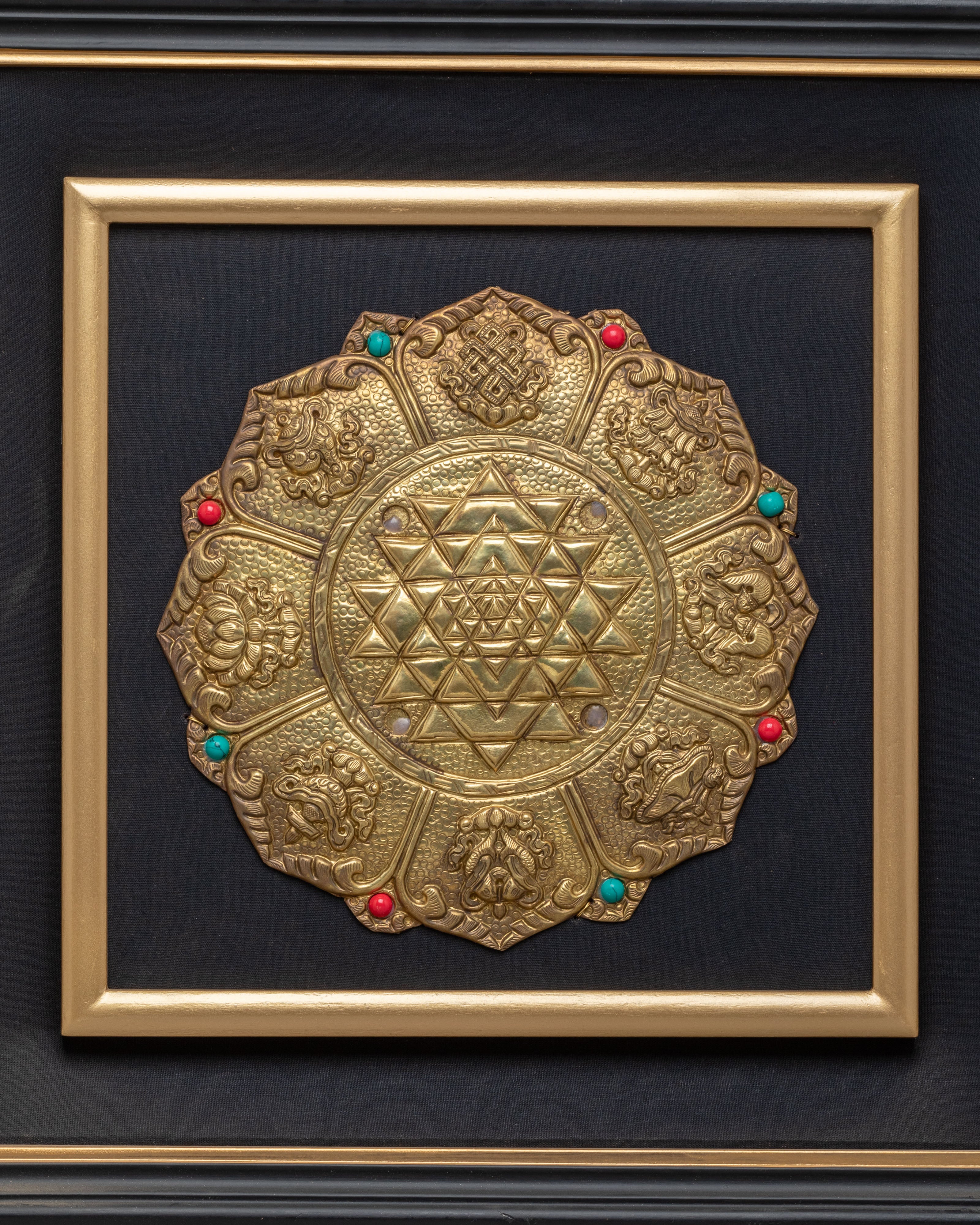 Handcrafted Sri Yantra Wall Art | Brass Sacred Yantra Decor