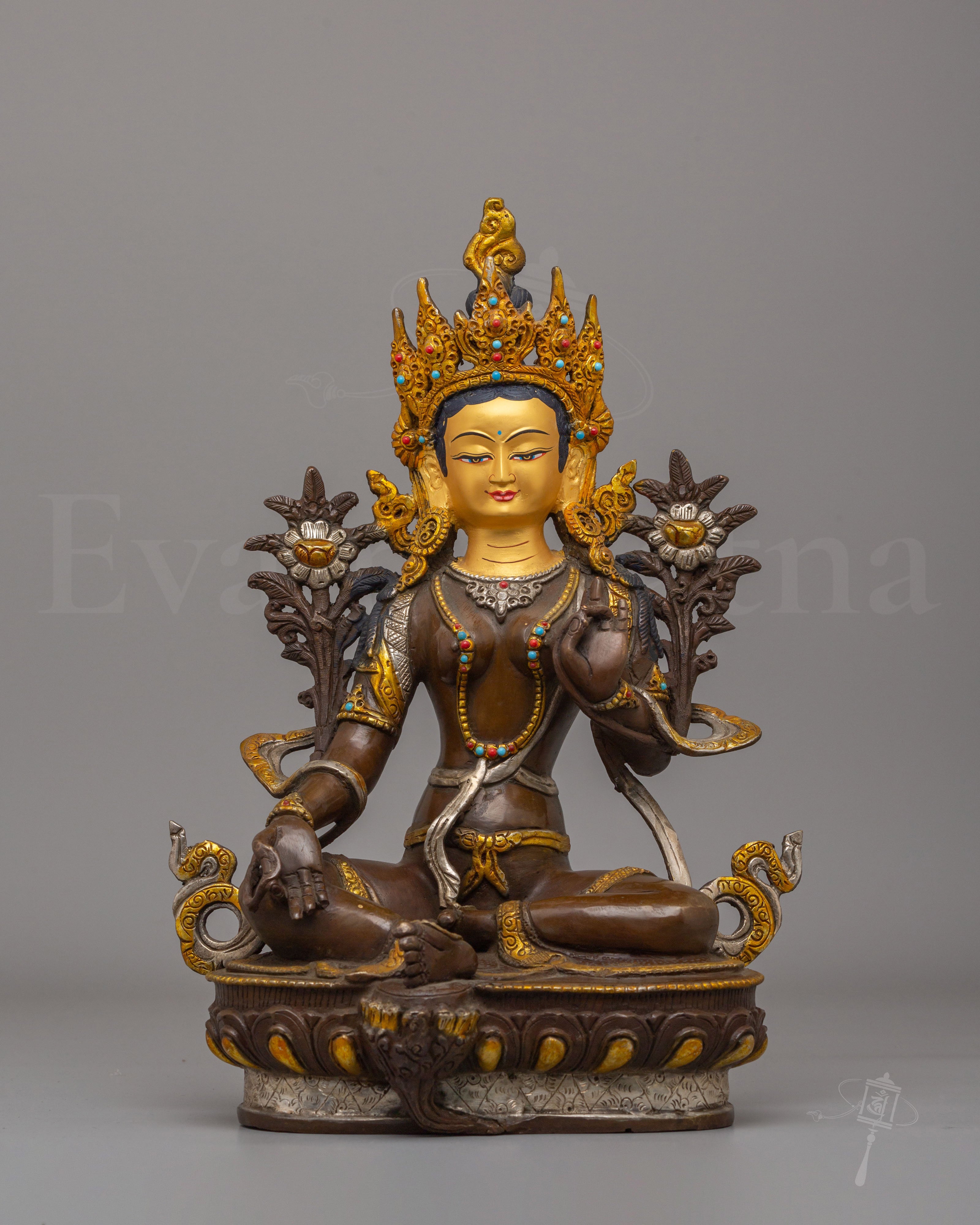 Tibetan Goddess Green Tara Statue 