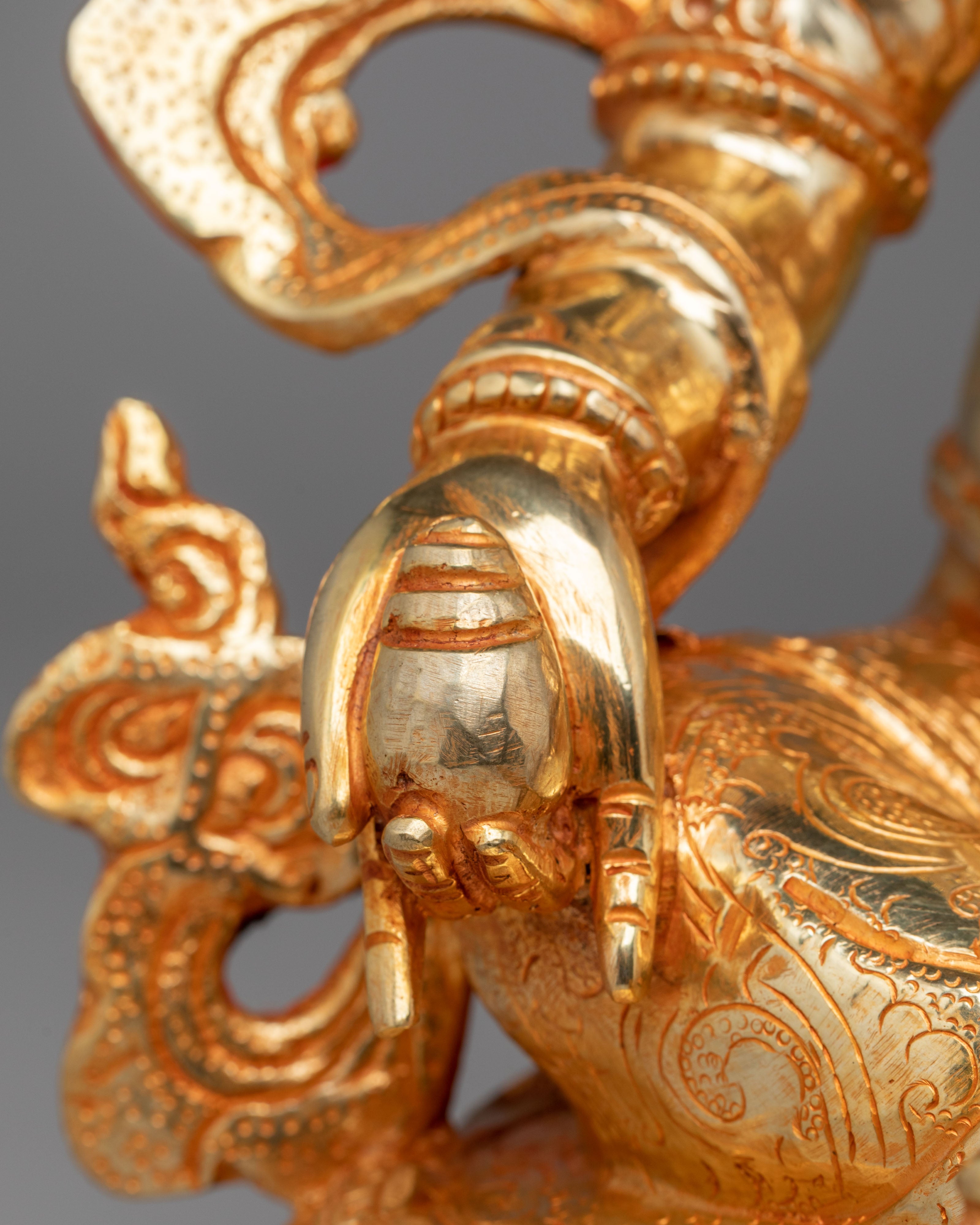 Himalayan Dzambhala Altar Statue | Tibetan Sculpture for Prosperity and Abundance