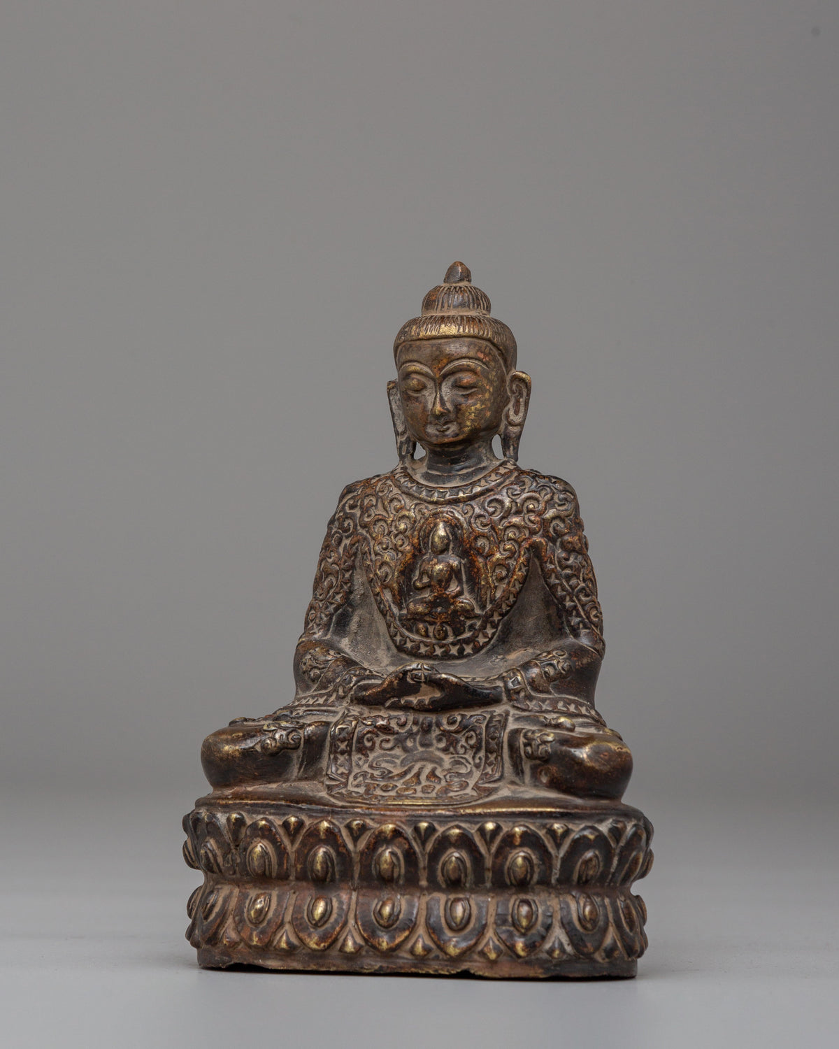 Spiritual Amitabha Buddha Altar Statue | Handcrafted Copper Statue