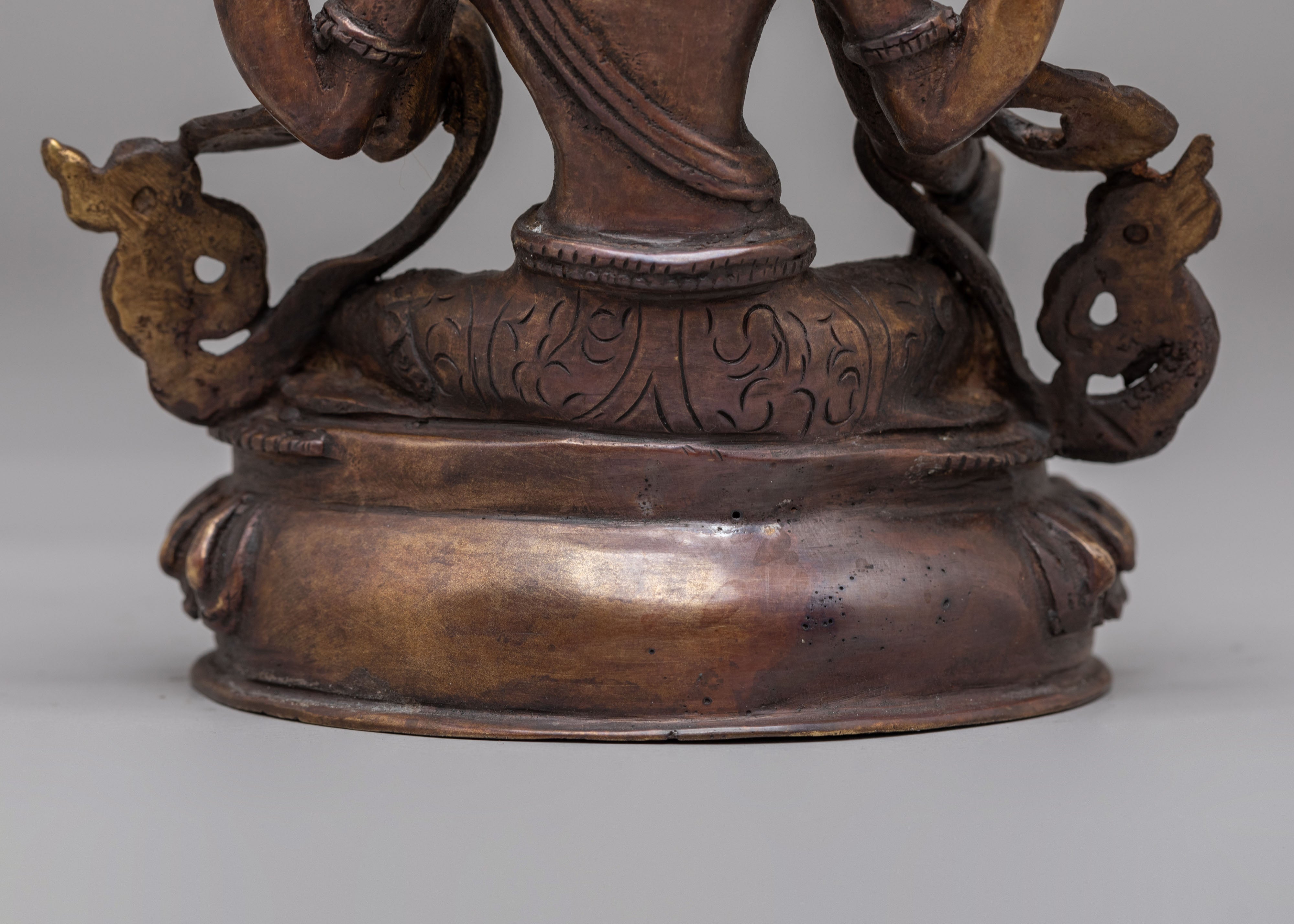 Spiritual Laxmi Goddess Statue | Sacred Copper Statue