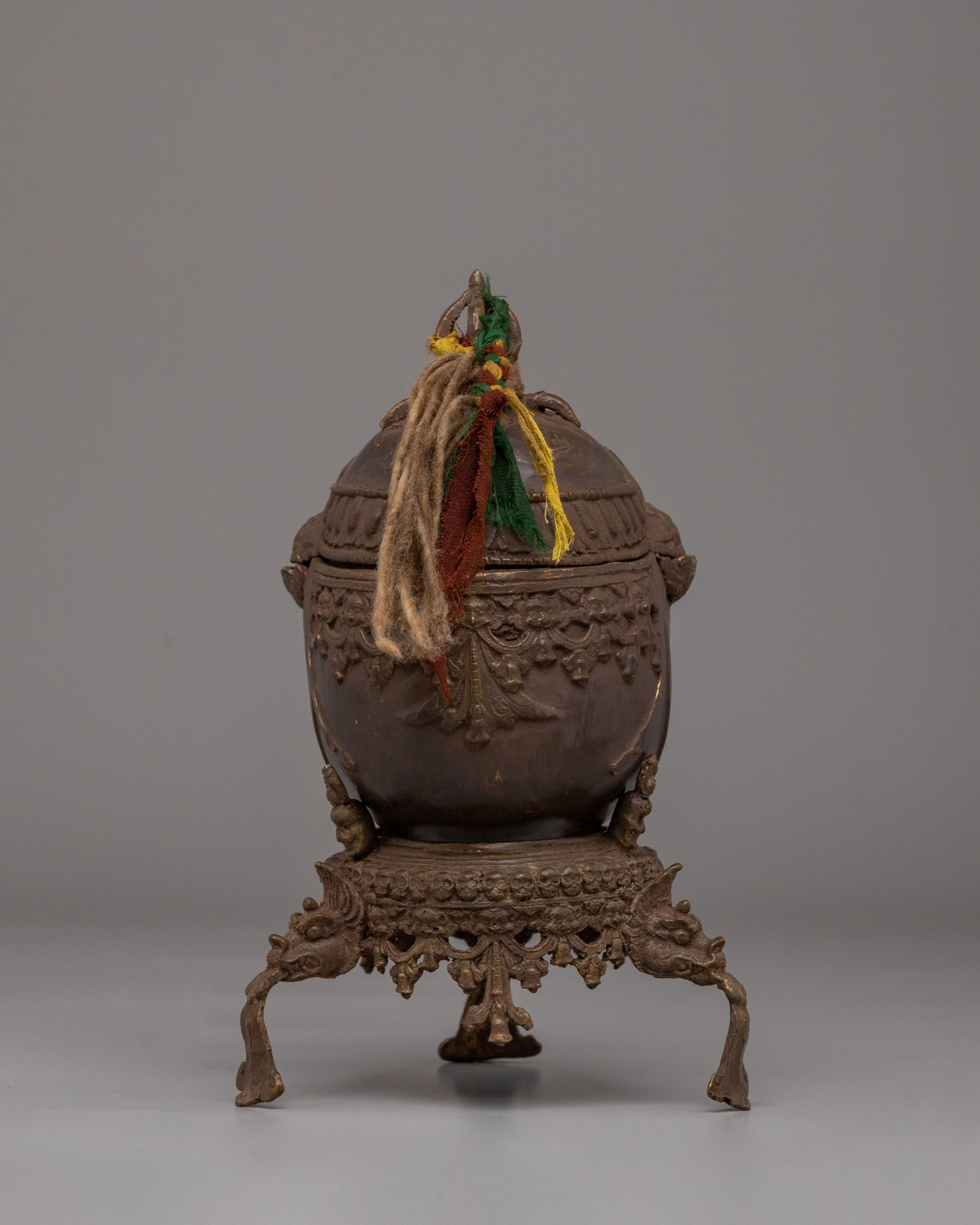 Sacred Kapala for Ritual | Tibetan Brass Skull Cup