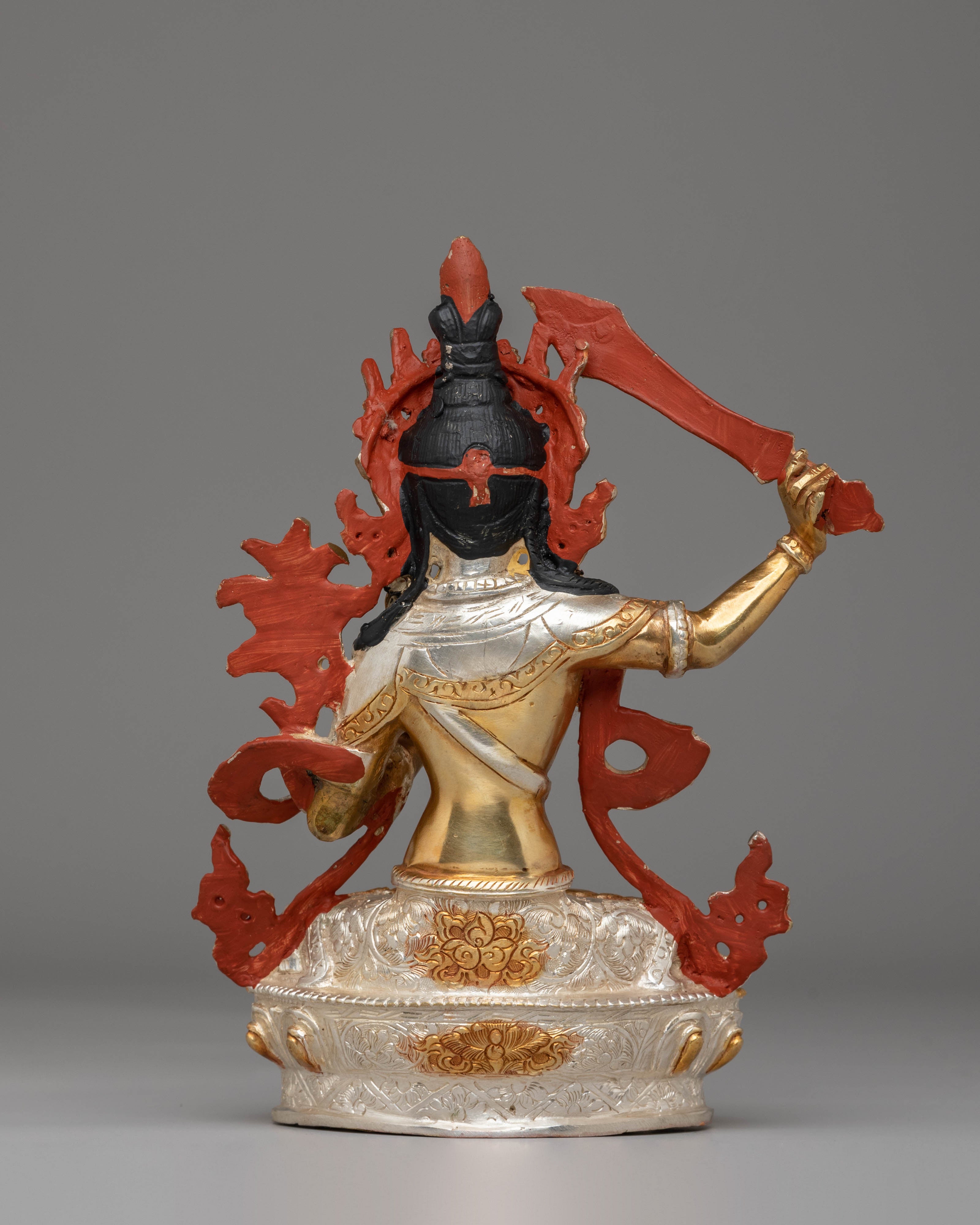 Statue of Manjushri Bodhisattva | Gold Plated Copper for Wisdom and Enlightenment