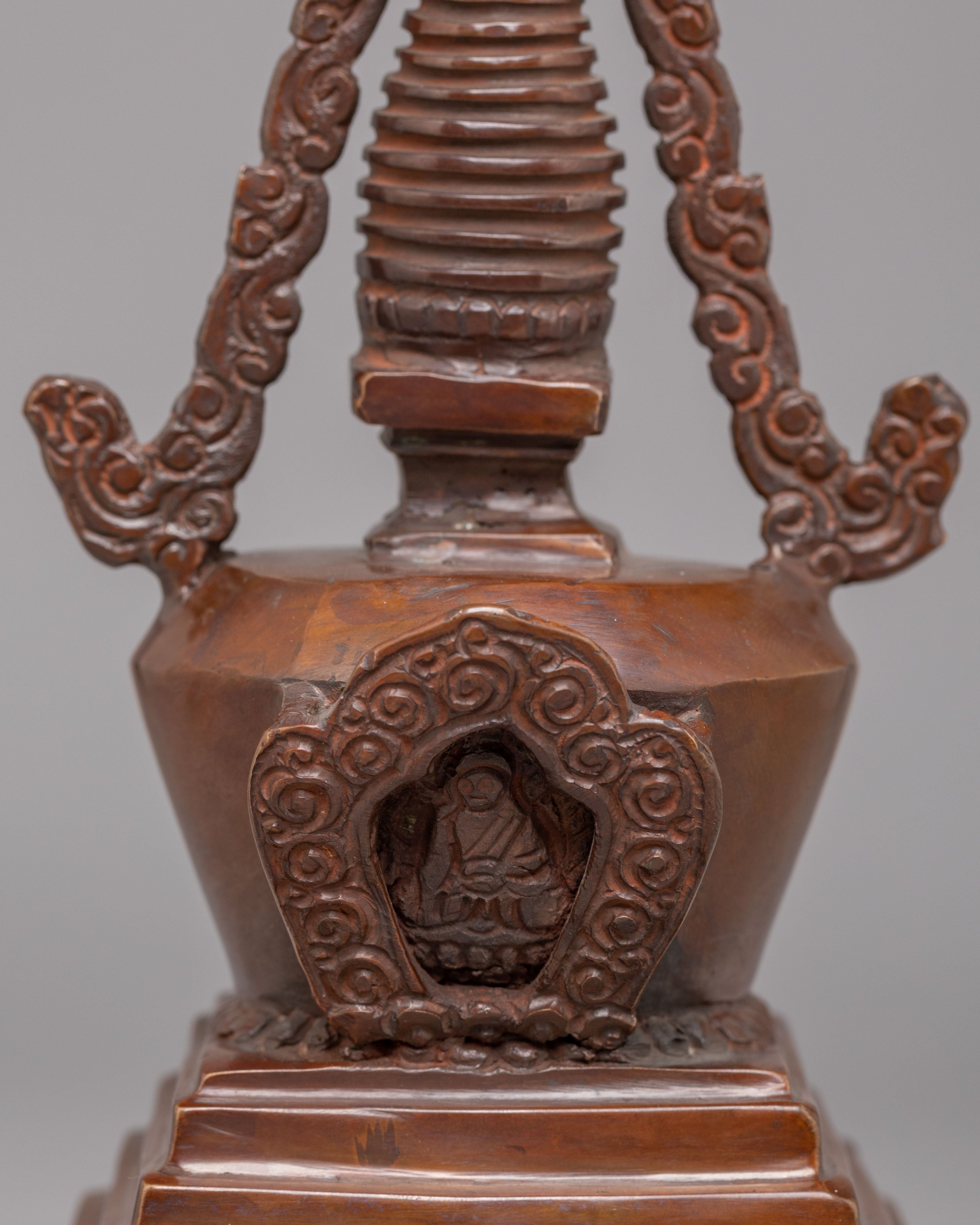 Buddhist Altar Enlightenment Stupa | Handcrafted Copper Stupa
