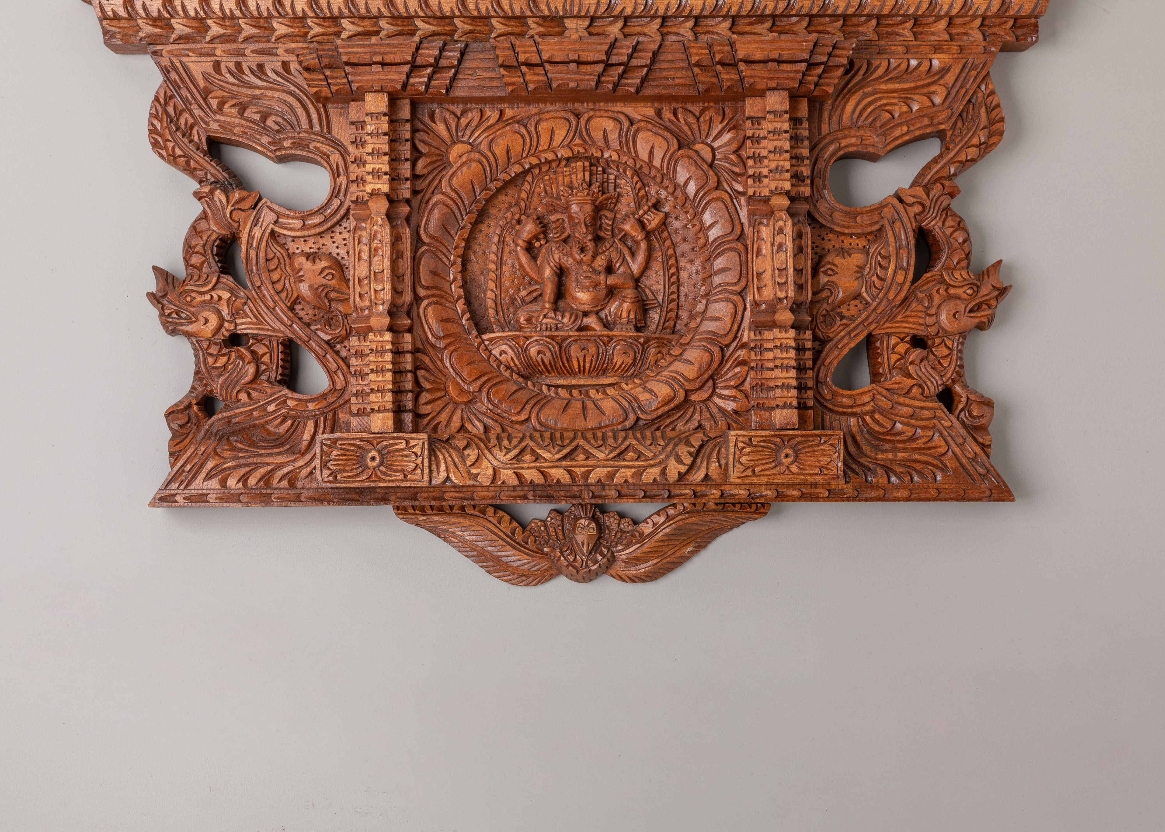 Ganesha Wood Wall Hanging | Spiritual Wooden Art