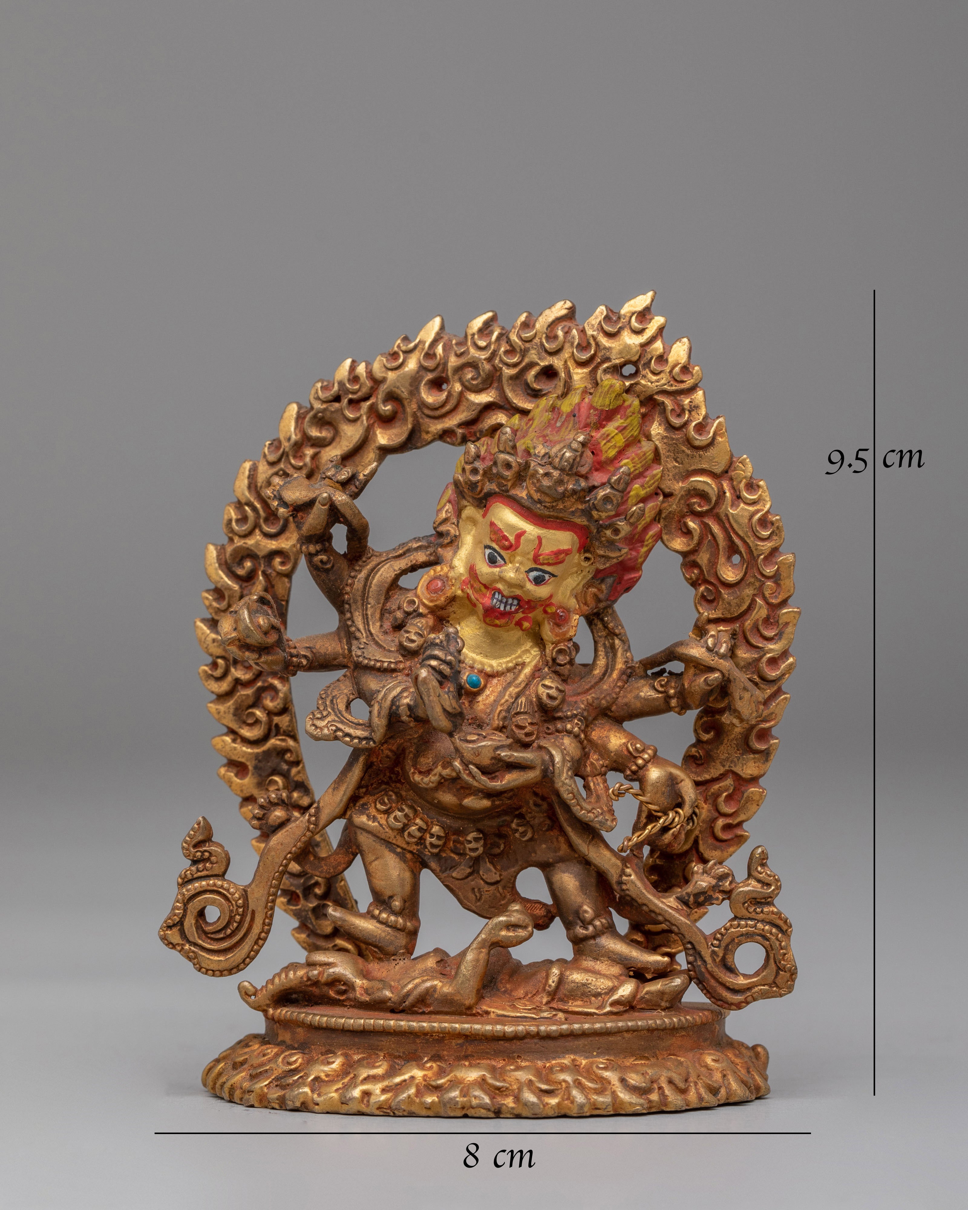 Six-Armed Mahakala Statue for Protection | Wrathful Deity Sculpture