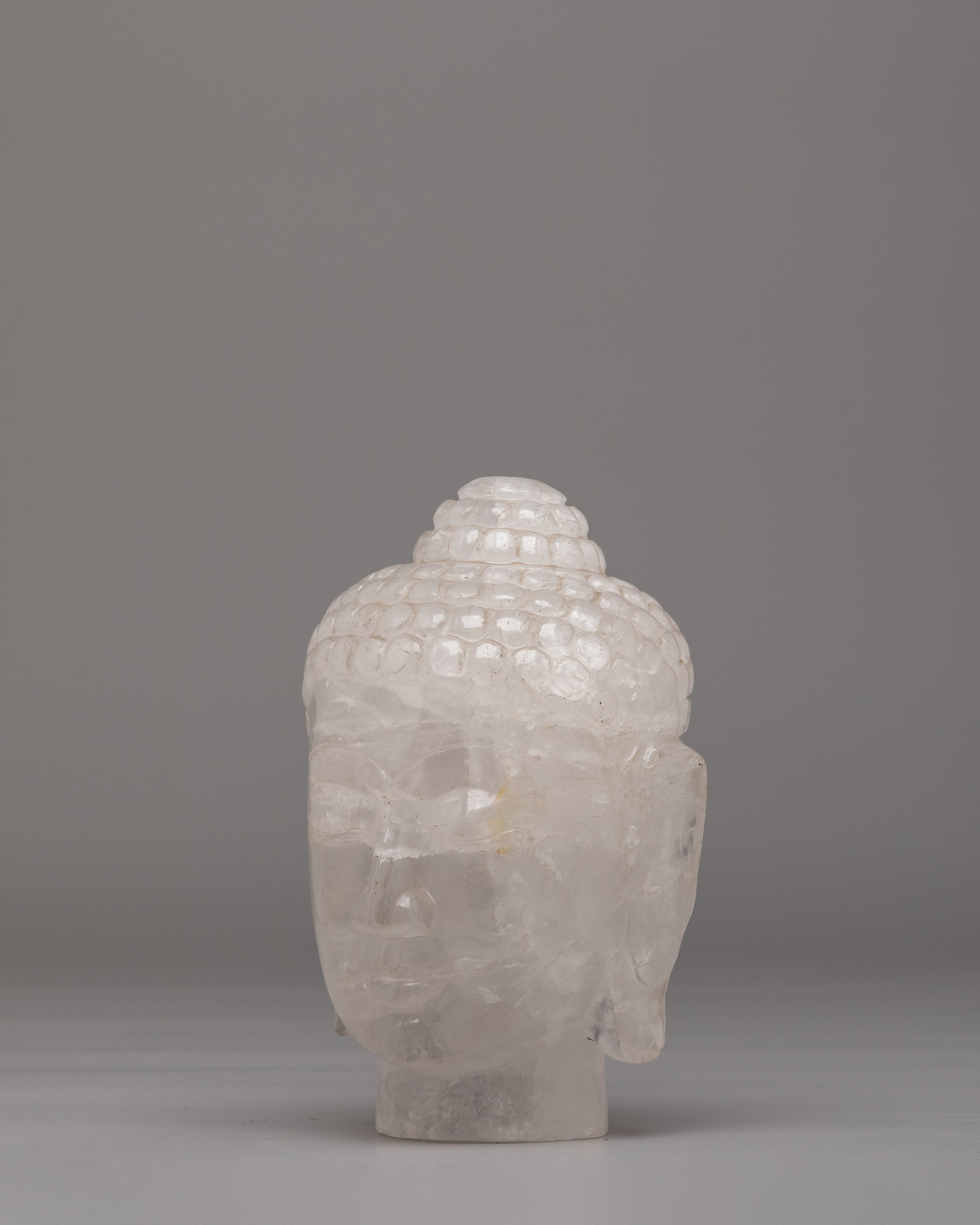 Crystal Buddha Head Sculpture | Spiritual Decor