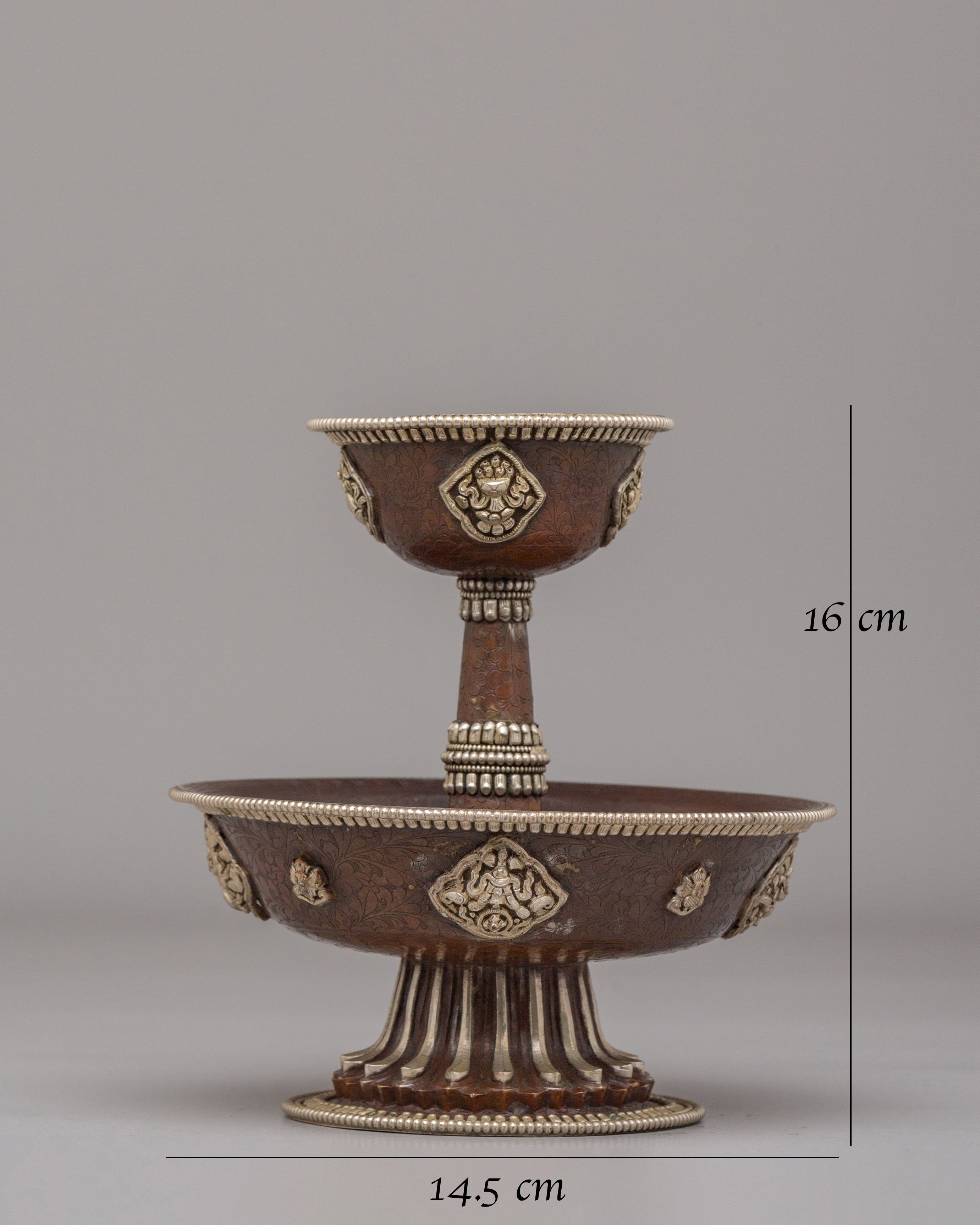 Handmade Tibetan Serkyem Vessel | Offering Vessels for Ritual Ceremonies
