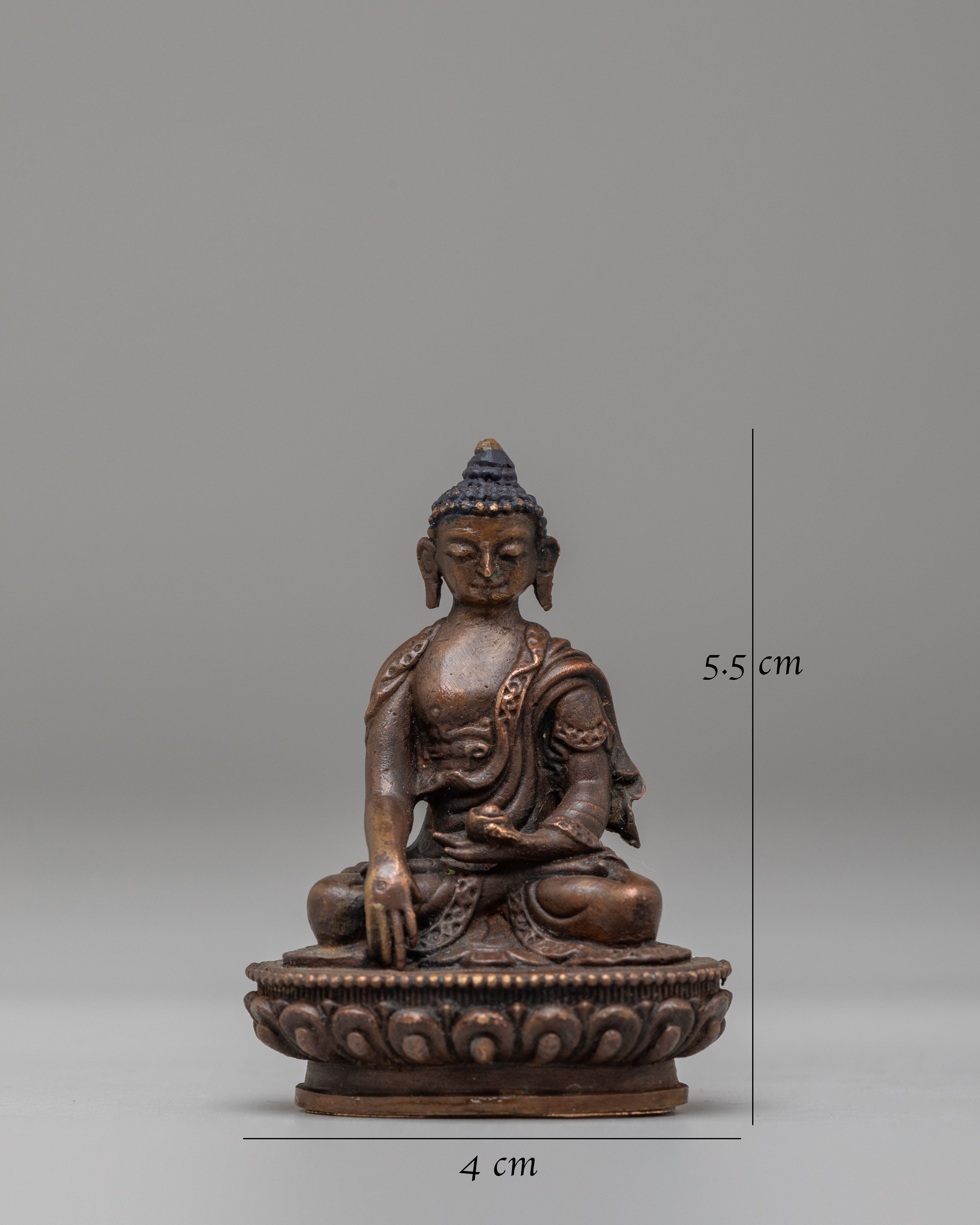 Scared Shakyamuni Buddha Altar Statue | Oxidized Copper Shakyamuni Buddha