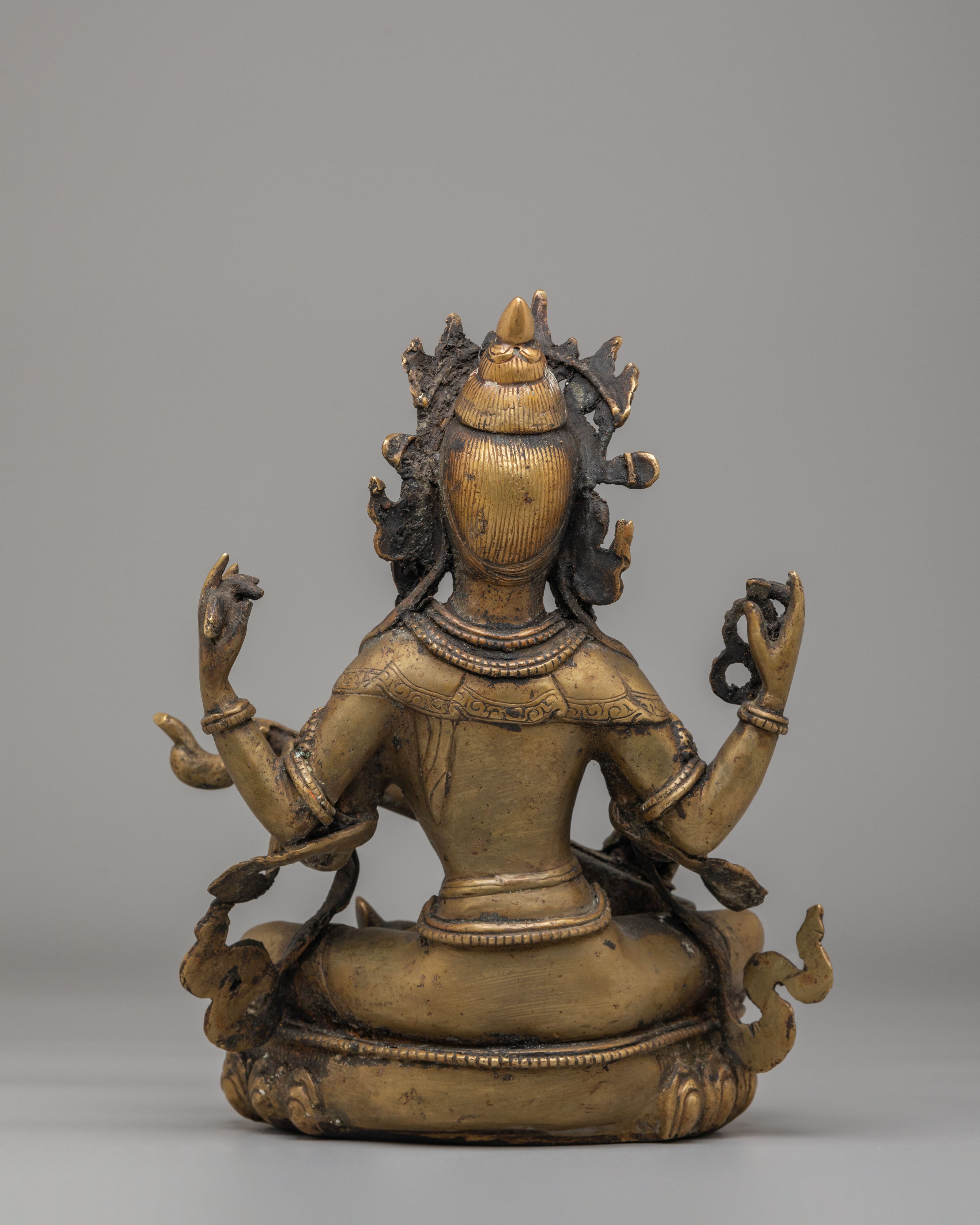 Handmade Saraswati Goddess Statue | Oxidized Copper Goddess of Knowledge