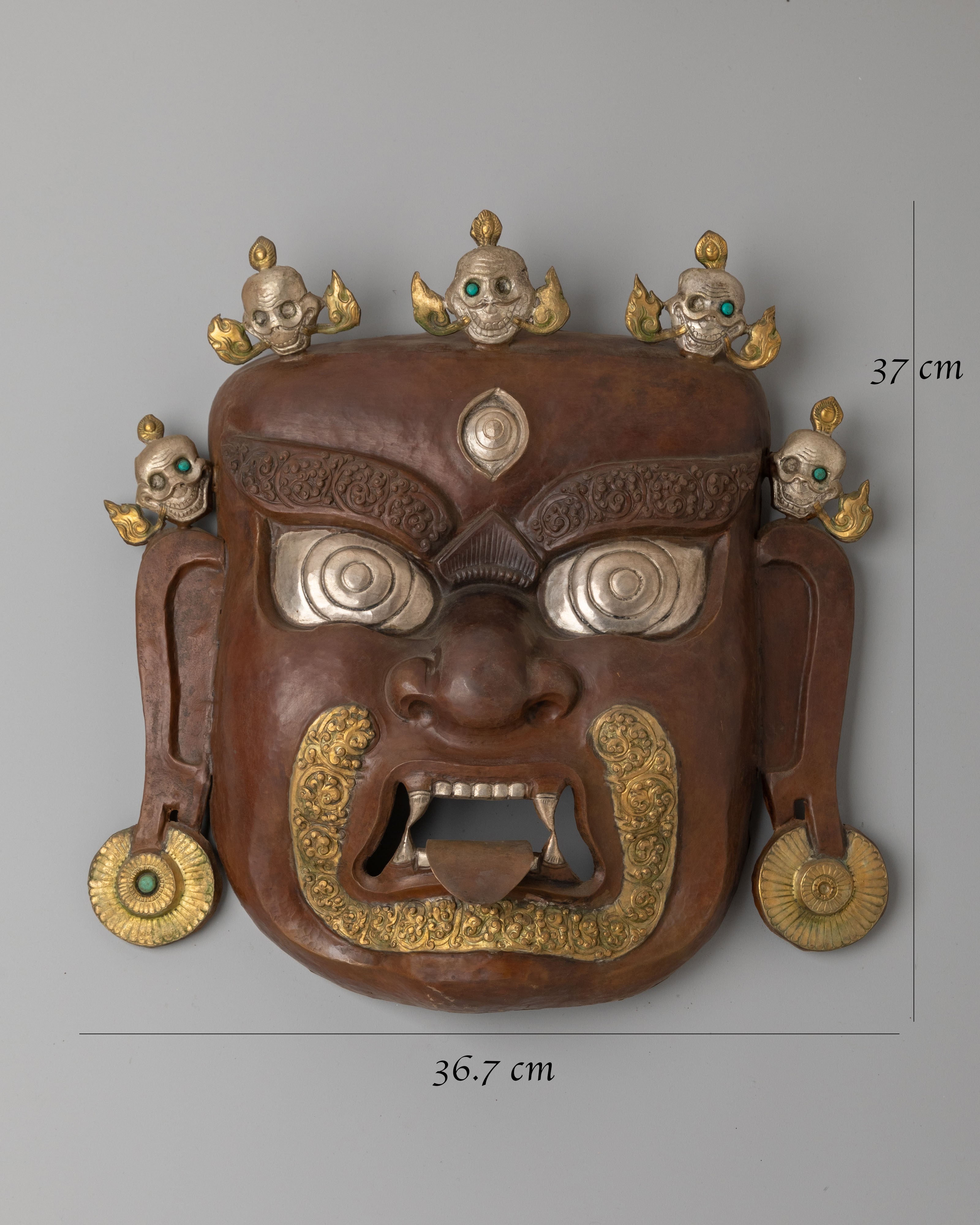 Himalayan Bhairava Mask Decor | Tibetan Buddhist Wall Sculpture