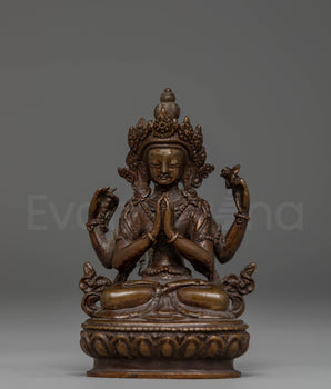 Sacred Statue of Bodhisattva Chenrezig | Buddhist Compassion Art
