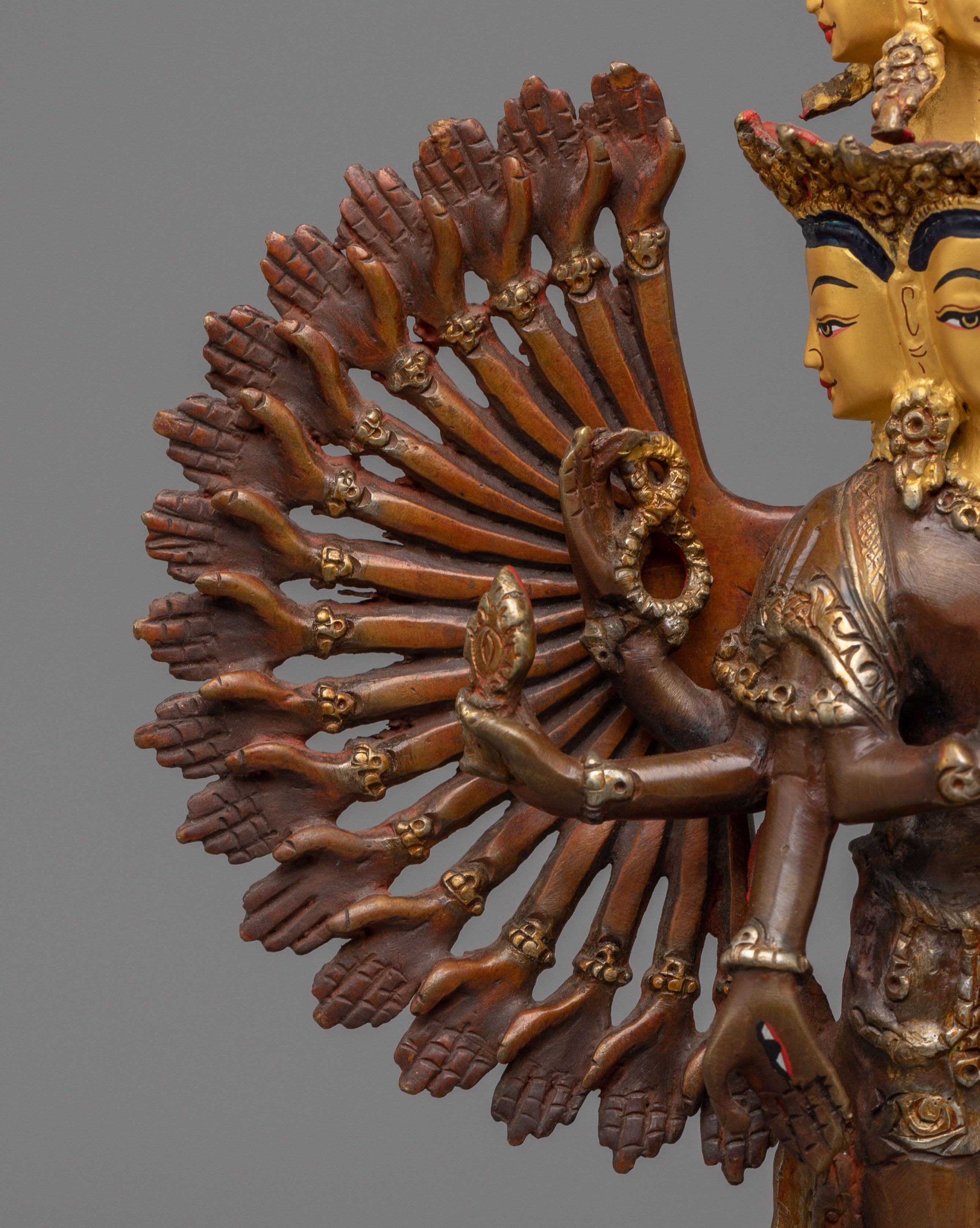 Himalayan 1000-Armed Chenrezig Sculpture | Symbol of Infinite Compassion