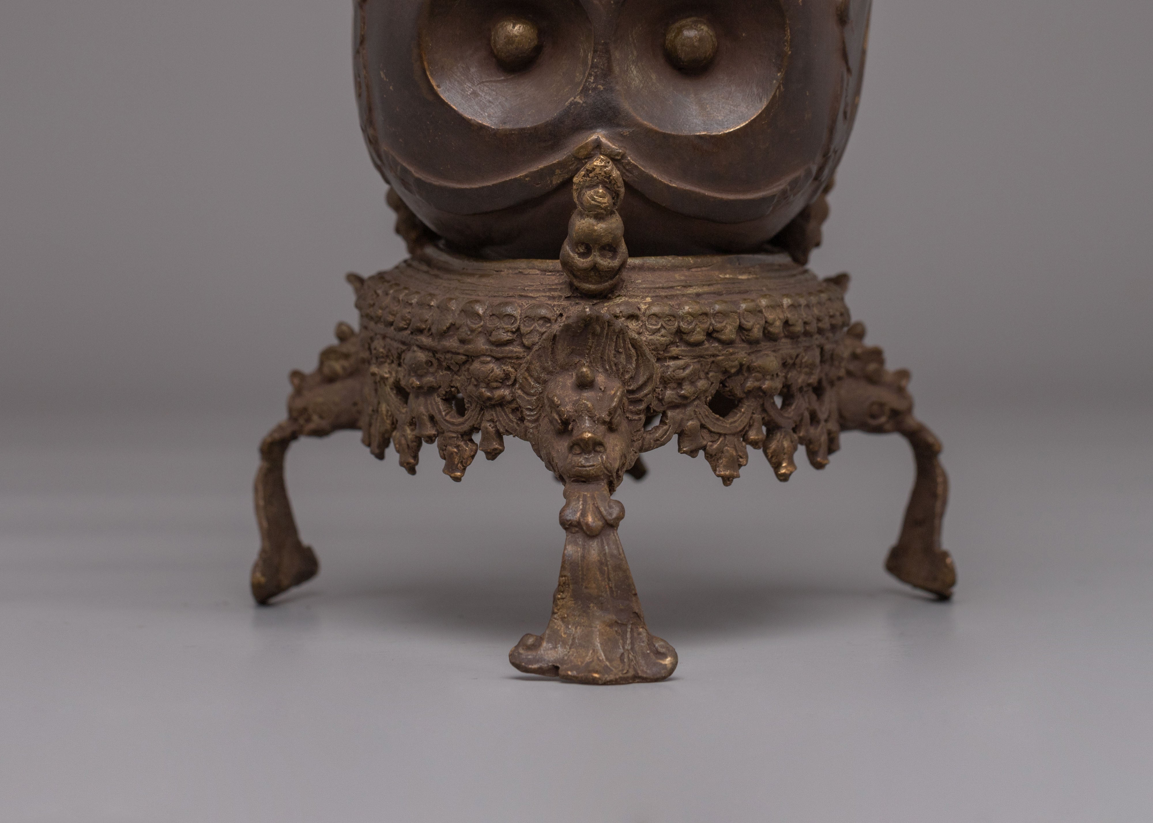 Sacred Kapala for Ritual | Tibetan Brass Skull Cup