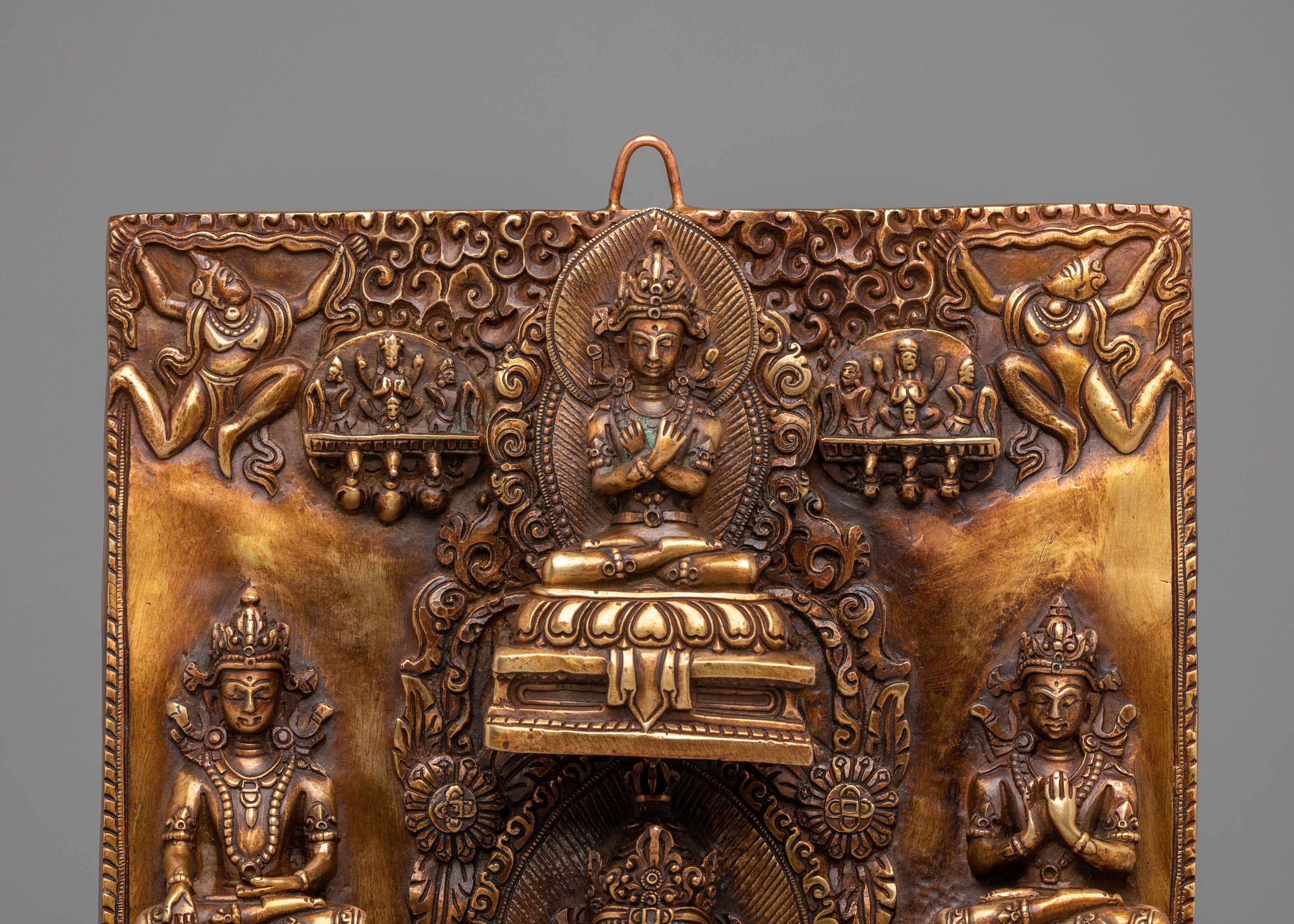 Carved Deity Wall Hanging | Sacred Artwork for Home Decor