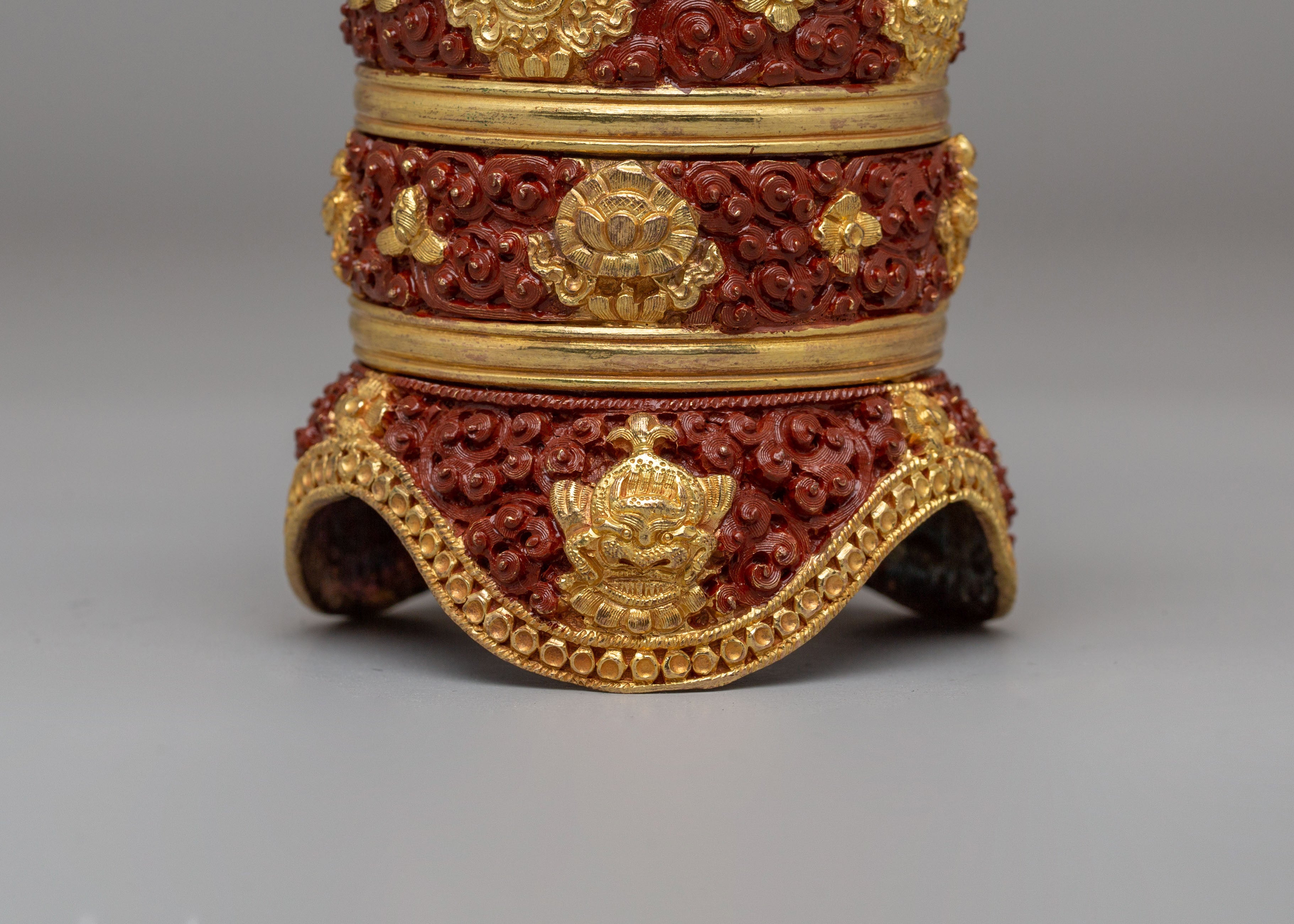 Decorative Himalayan Rice Pot | Handmade Buddhist Ritual Vessel
