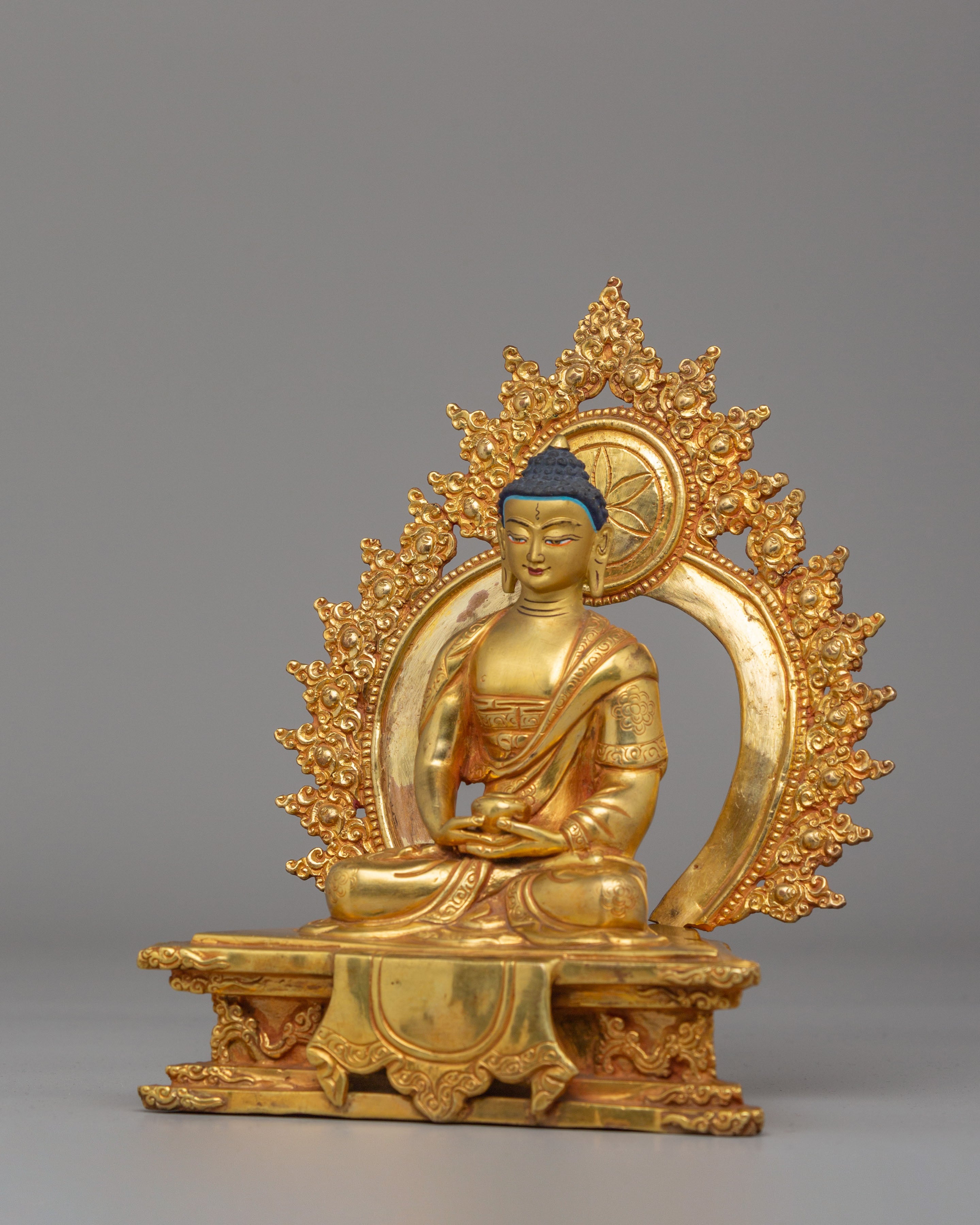 Amitabha Buddha Statue on Throne | Symbol of Infinite Light and Wisdom