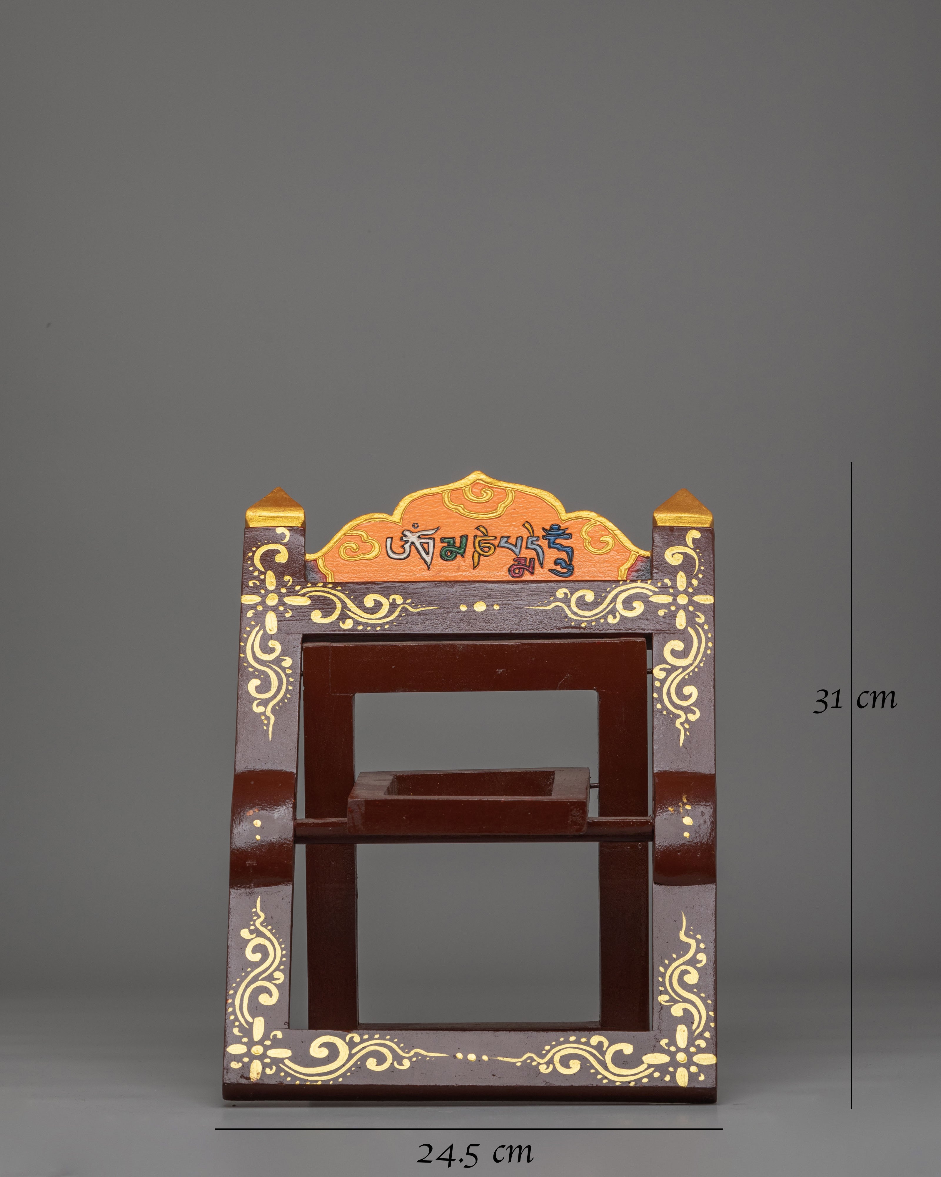 Tibetan Wooden Book Stand | Sacred Decor