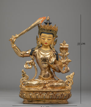 Manjushri Statue Of Power And Wisdom | Symbolizing Knowledge