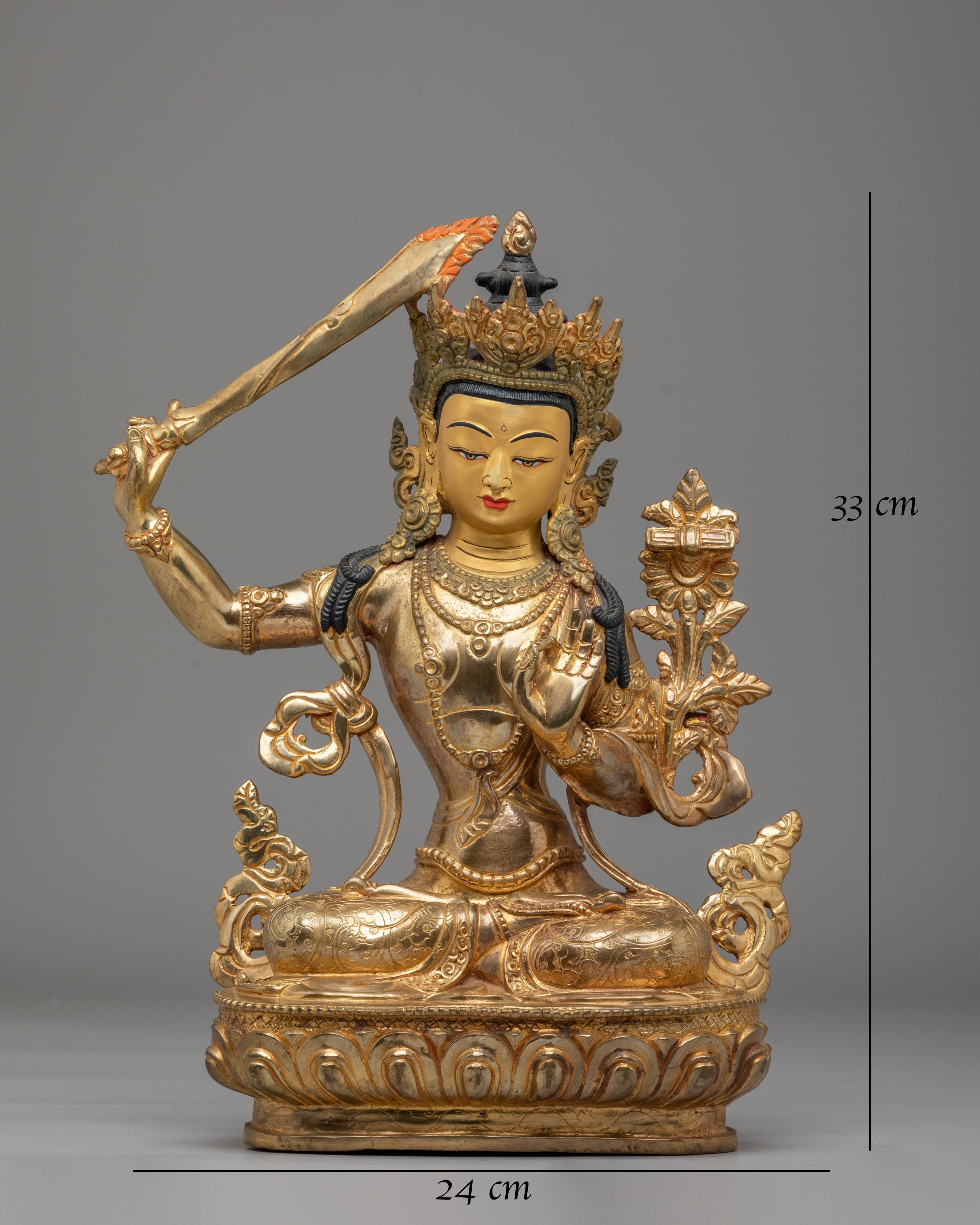 Manjushri Statue Of Power And Wisdom | Symbolizing Knowledge